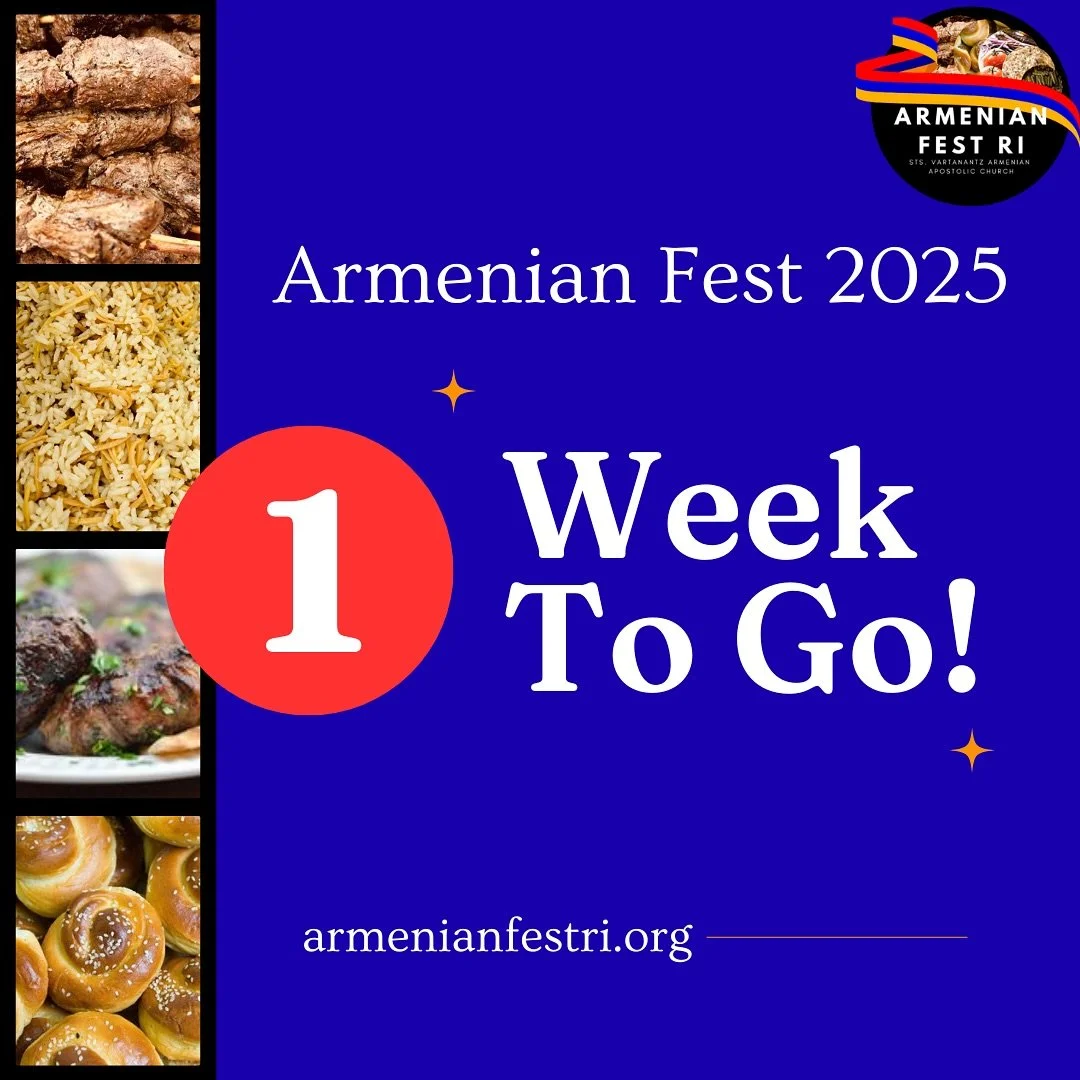 Just ONE WEEK until we are reunited with our favorite Armenian food, pastry, music, &amp; more!!
What are you most looking forward to next weekend?? 
Put it in the comments below! 👇🏼