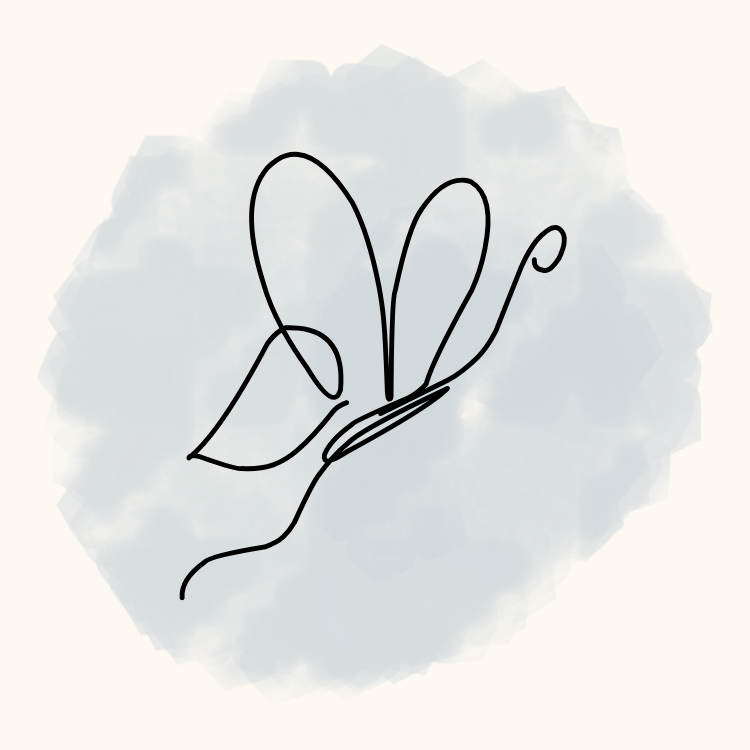 Line art drawing of a butterfly representing growth and transformation in supervision.