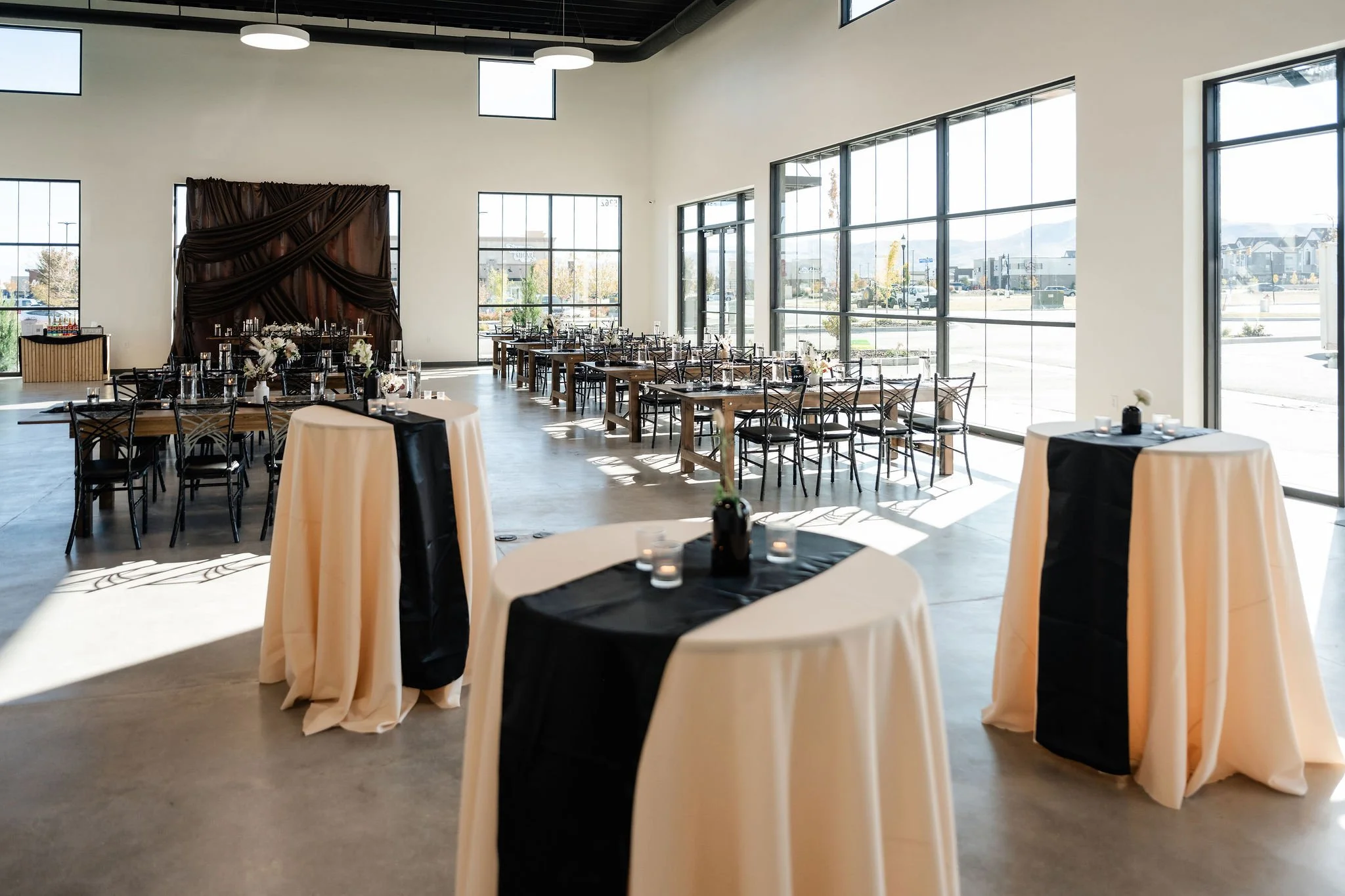 Our Enchanted Hall with rounds makes a great corporate event or Utah wedding venue