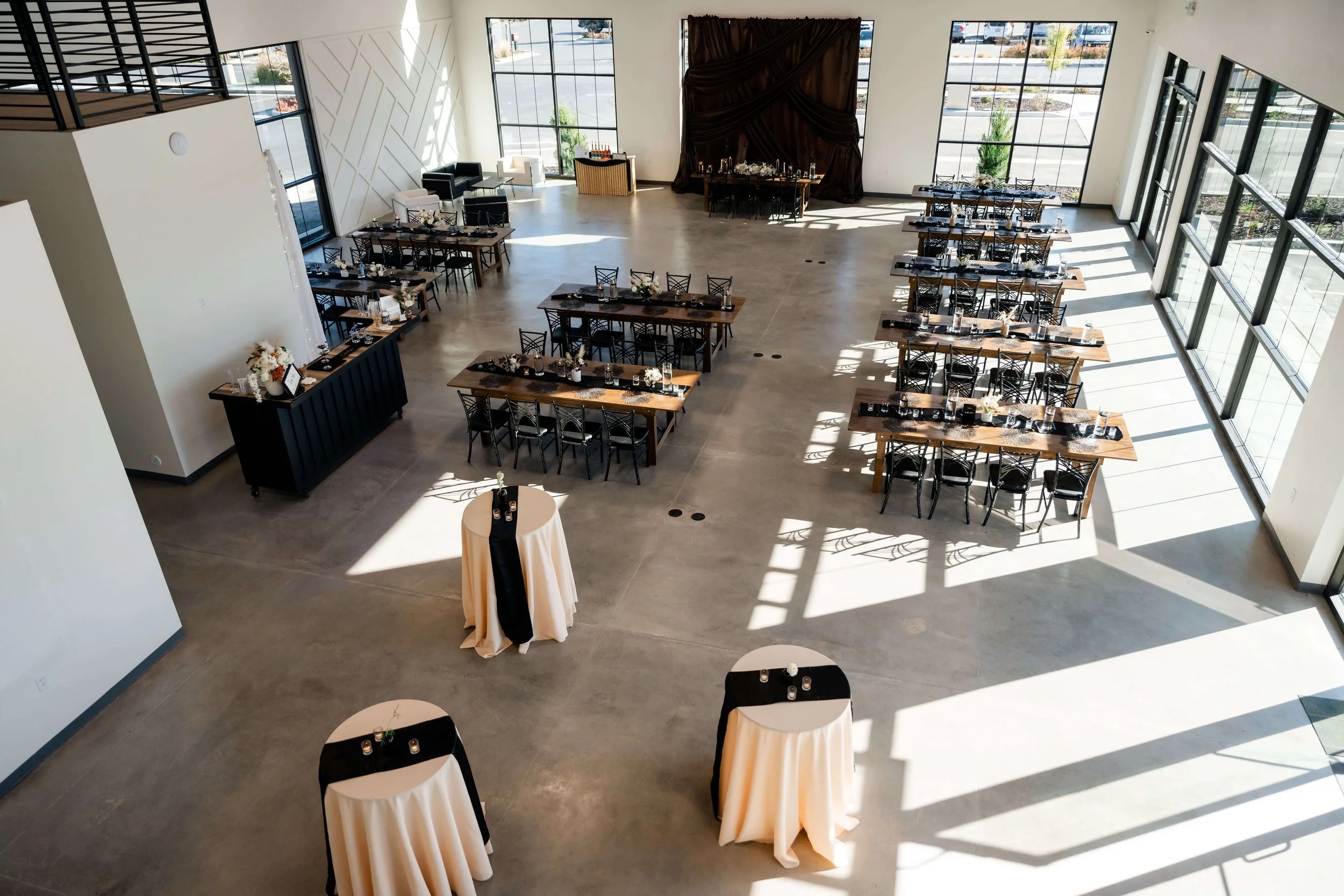 Photo of a wedding reception setup at Herriman wedding venue, Enchanted Events Center