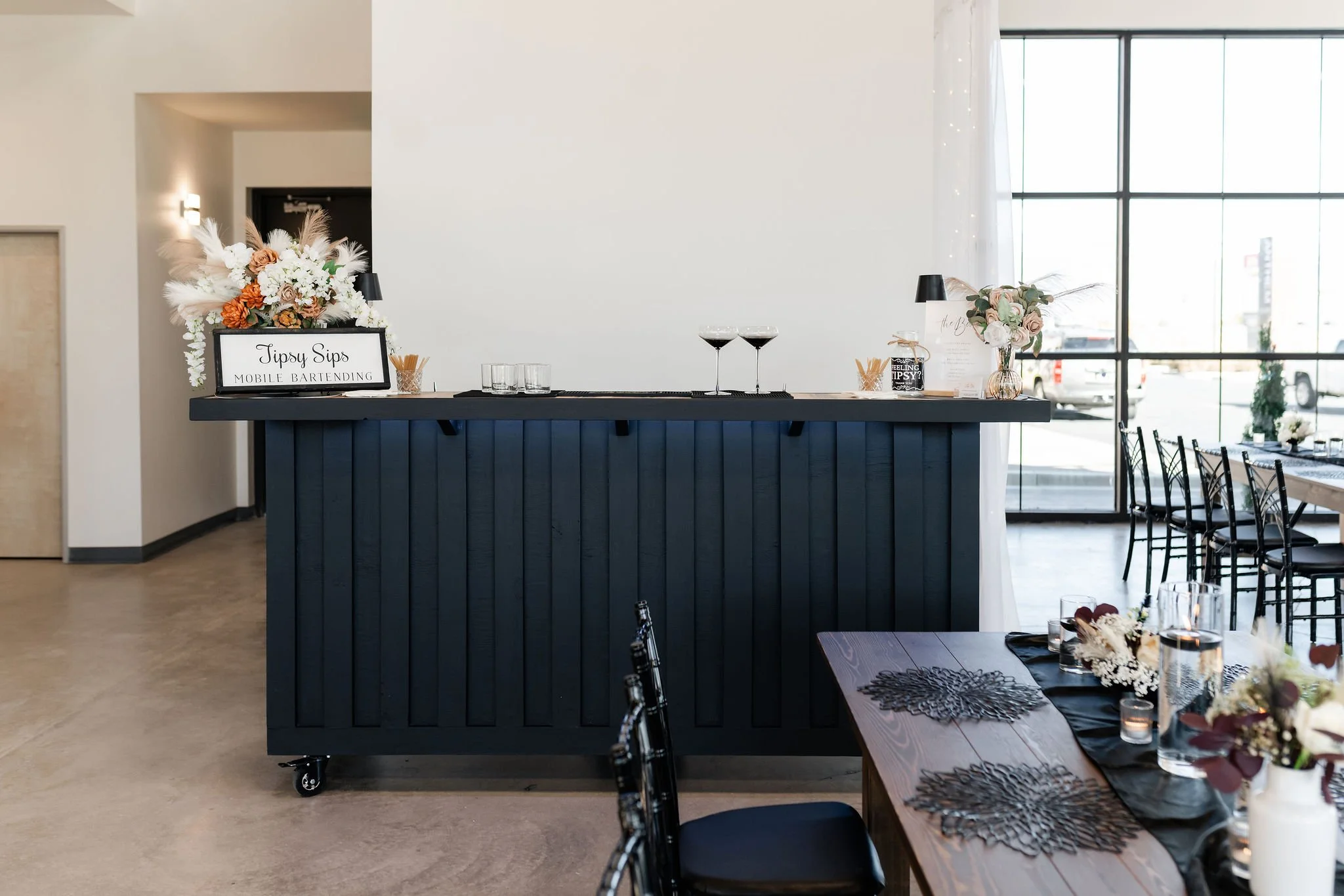 Example of a bar setup in our amazing spacious Utah event venue