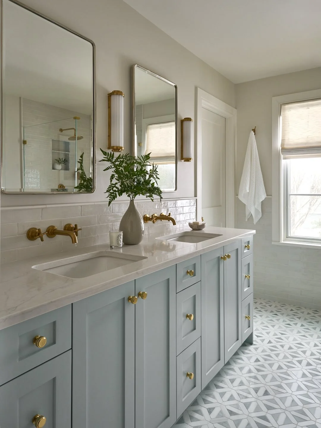 We originally scouted this vanity shot as a straight-on, one-point perspective, but during pre-production, as we reviewed how the images worked together as a set, the decision was made to shift to this angled shot. Really happy with the final outcome