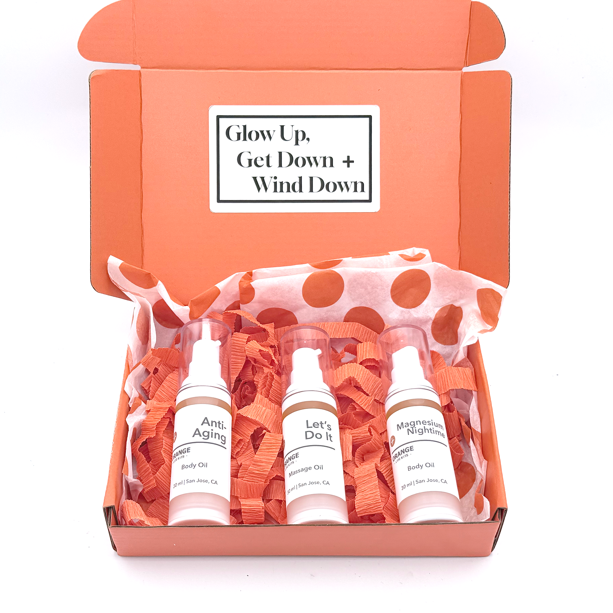 Glow Up, Get Down + Wind Down Body Oil Trio  | Anti-Aging, Massage + Magnesium | Mini Gift