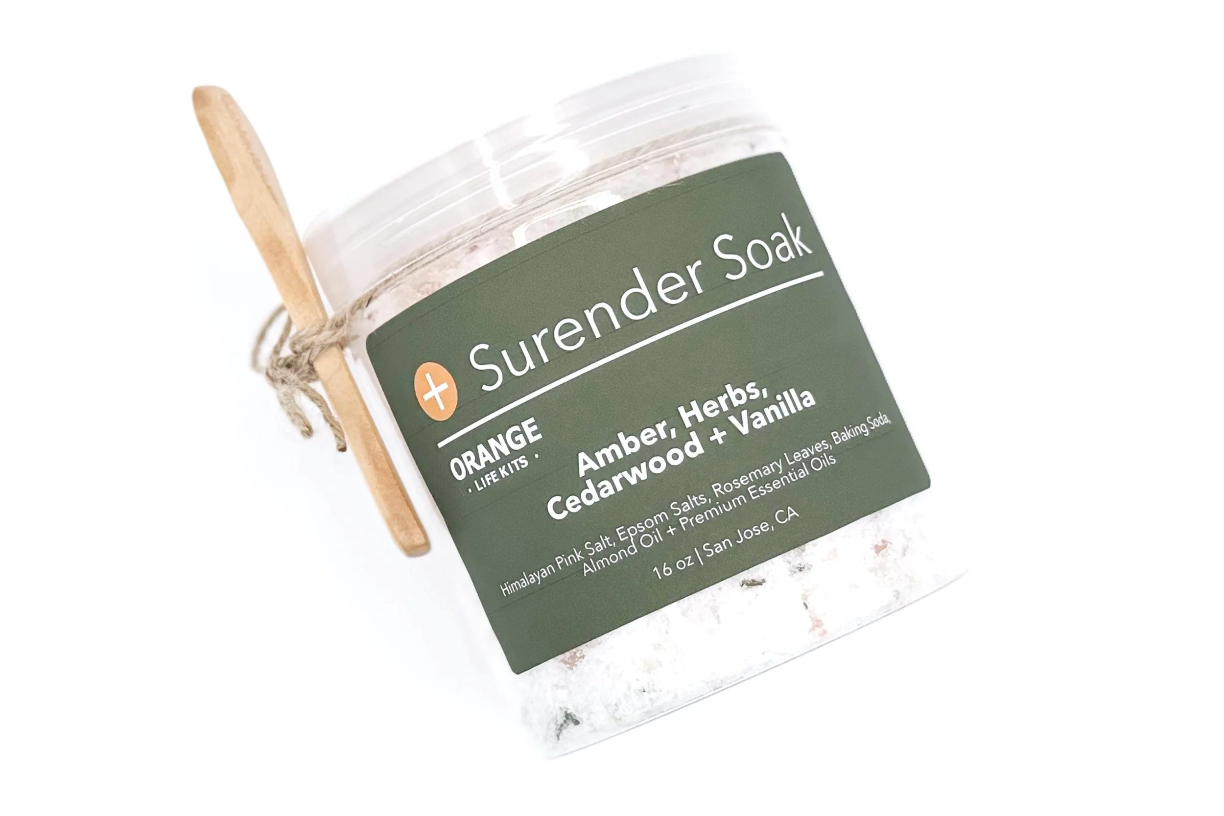 Surrender Soak Bath Salts | Amber, Herbs, Cedarwood Vanilla + Rosemary | The ’S’ Collection | 16 oz