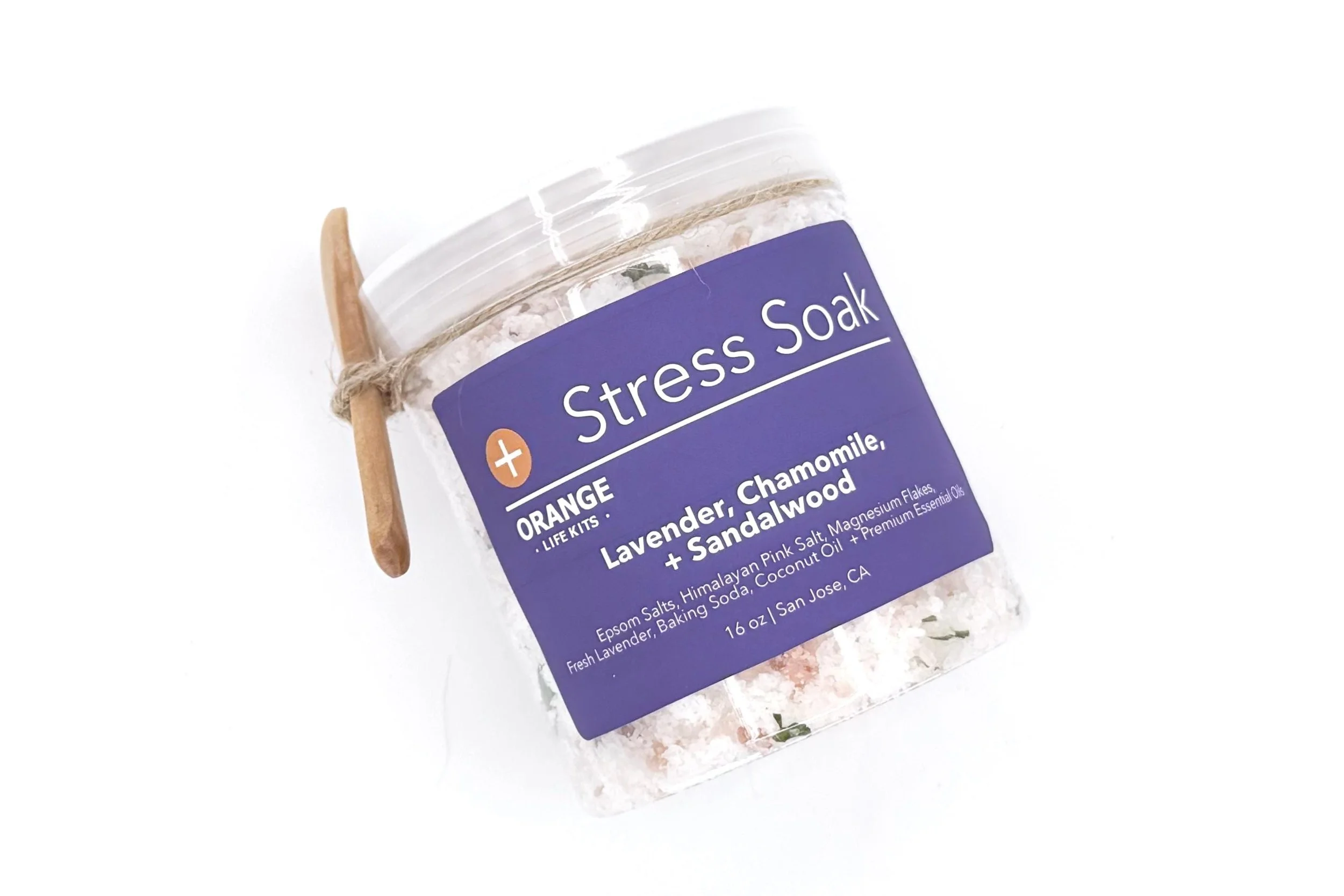 Stress Soak Bath Salts | Lavender, Chamomile + Sandalwood | The ’S’ Collection | 16 oz