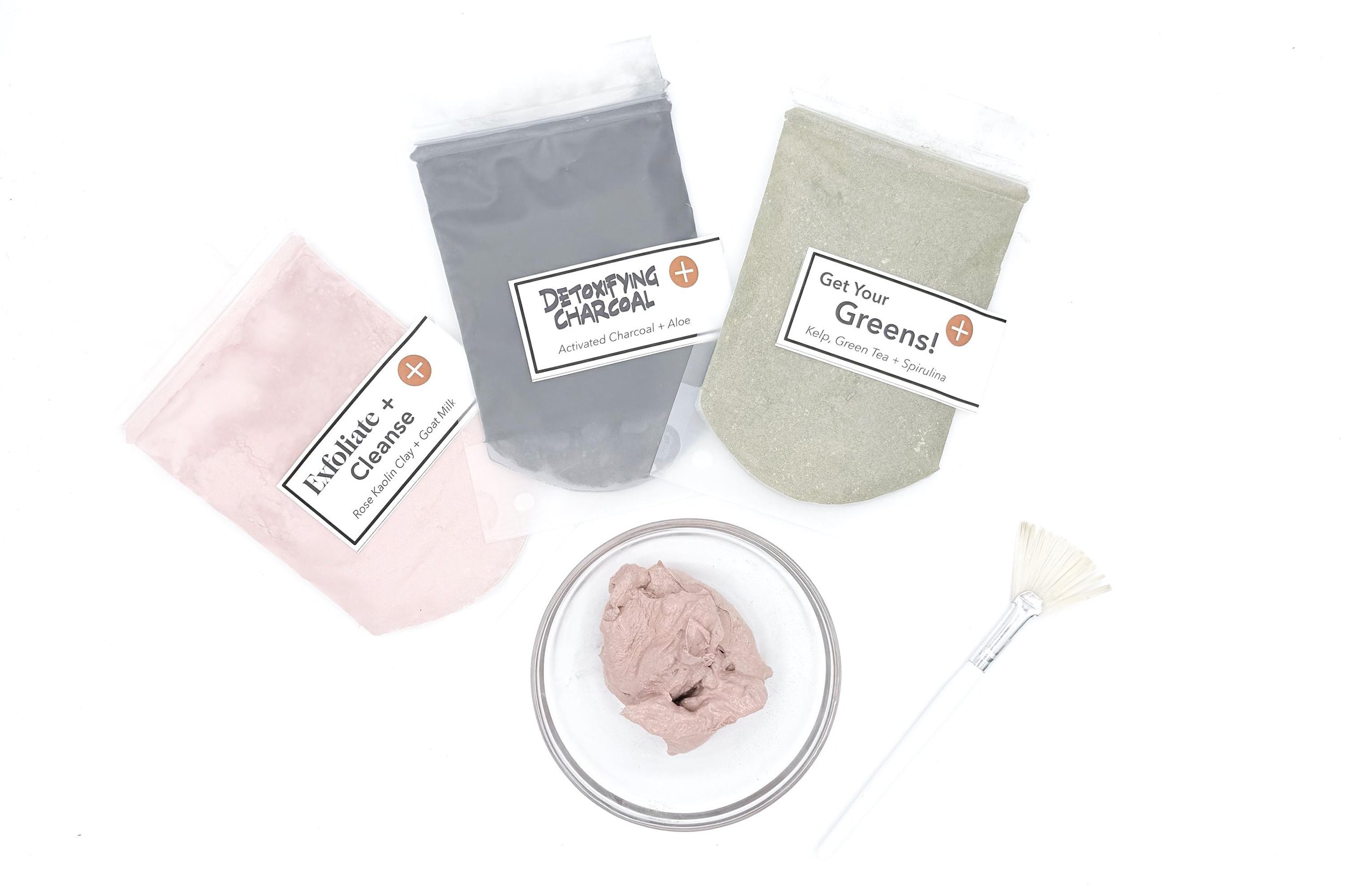 Detox + Clarify Facial Mask Collection | Exfoliate Mask, Detoxifying Mask + Greens Mask