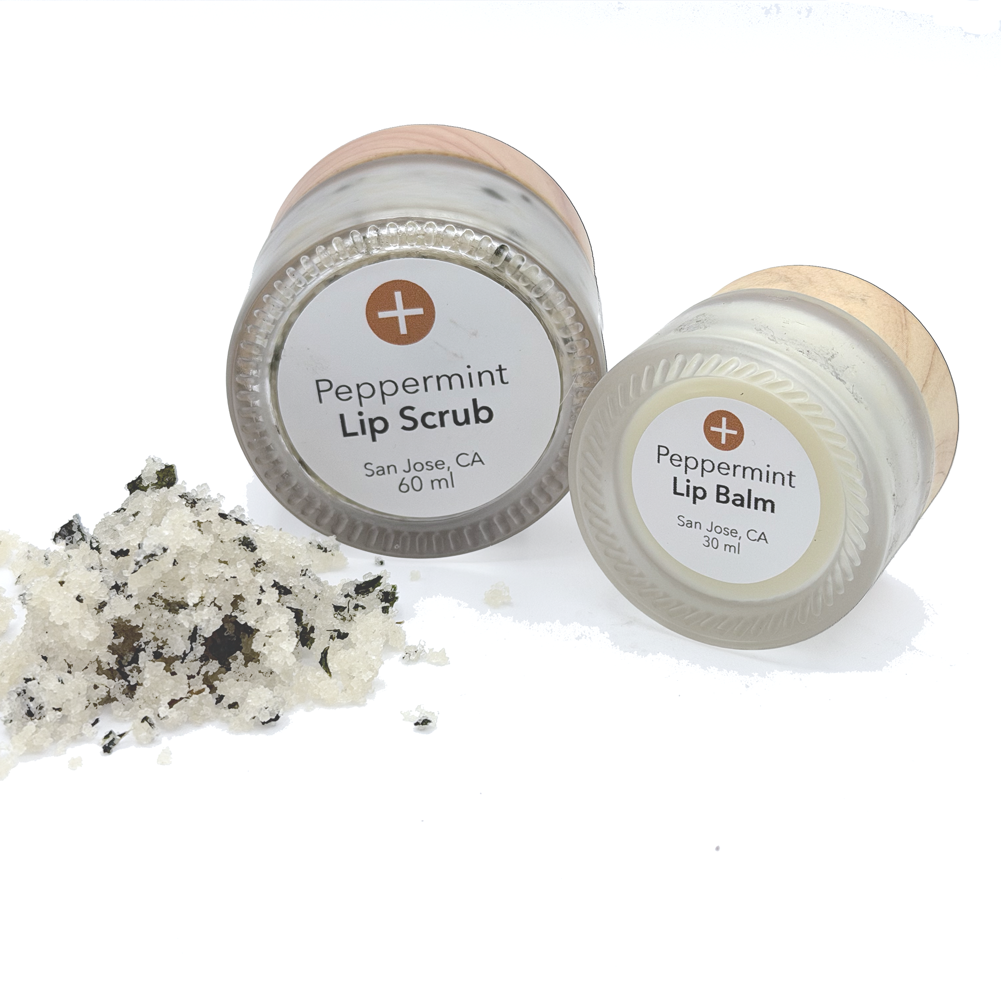 Peppermint Lip Scrub + Lip Balm Set | Sugar Scrub + Moisturizing Balm