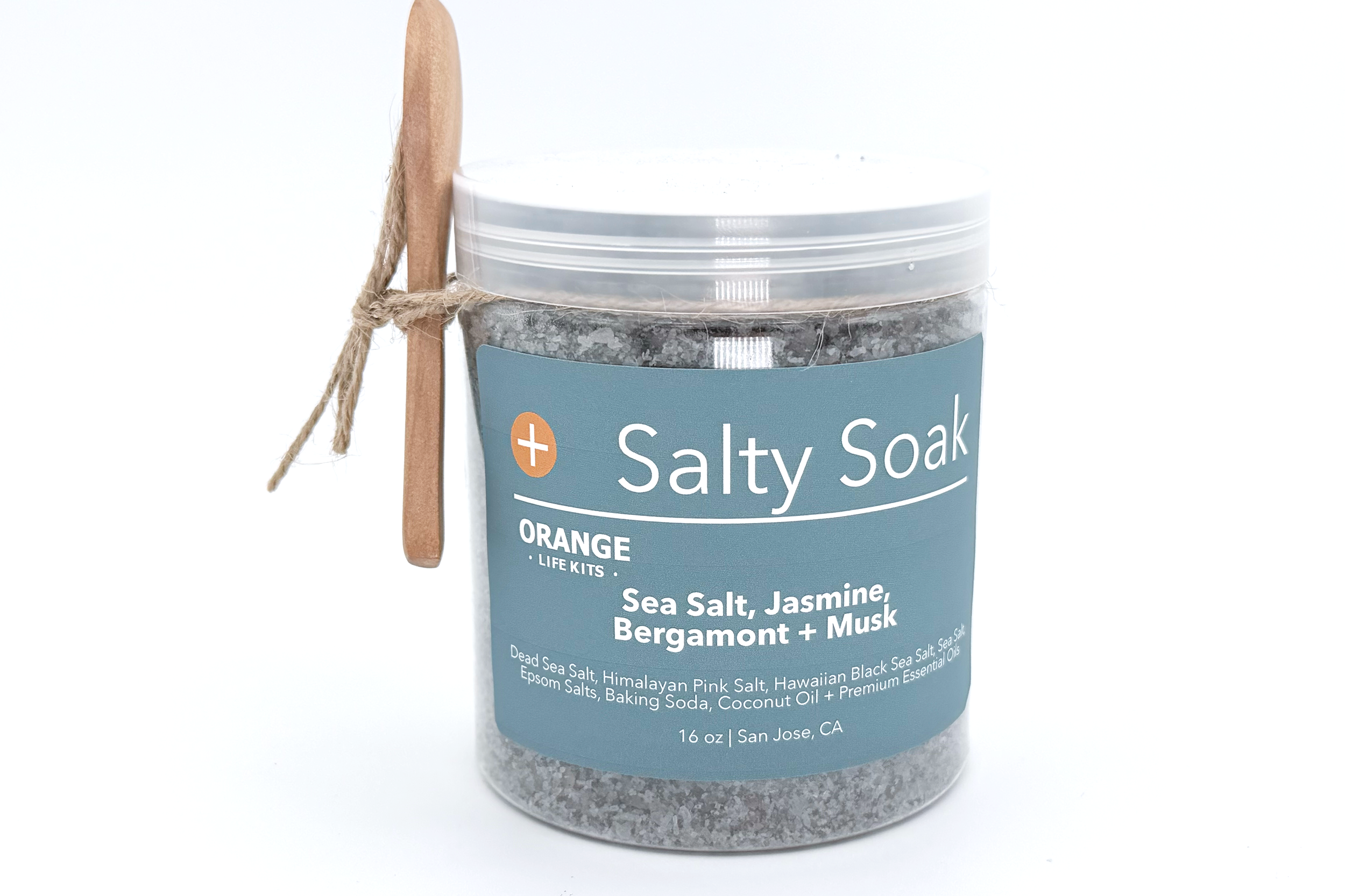 Salty Soak Bath Salts | Sea Salt, Jasmine, Bergamot + Musk | The 'S' Collection | 16 oz