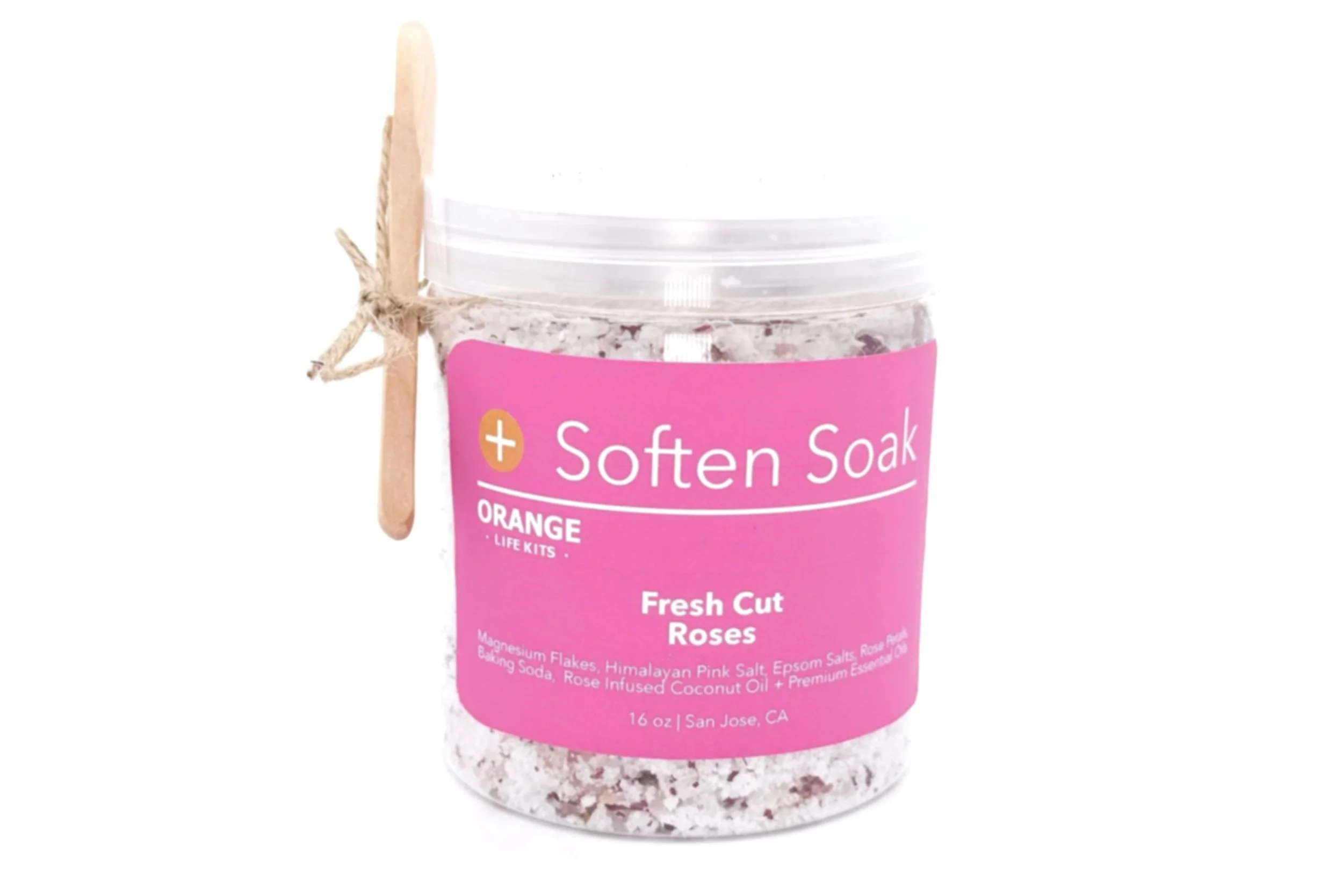 Soften Soak Bath Salts | Fresh Cut Roses, Magnesium Flakes, Rose Petals | The 'S' Collection | |16 oz