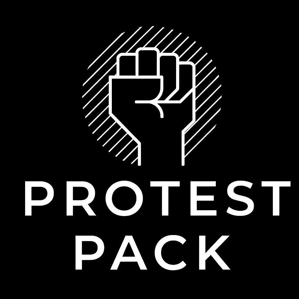 The Protest Pack includes protein bars, hydration packs, hand sanitizer, and sunscreen.