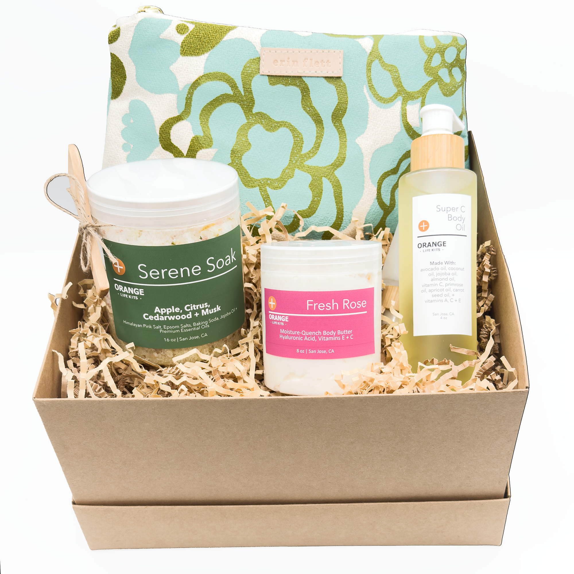 Style + Spa Gift For Her | Erin Flett Designer Pouch + OLK Bath + Body