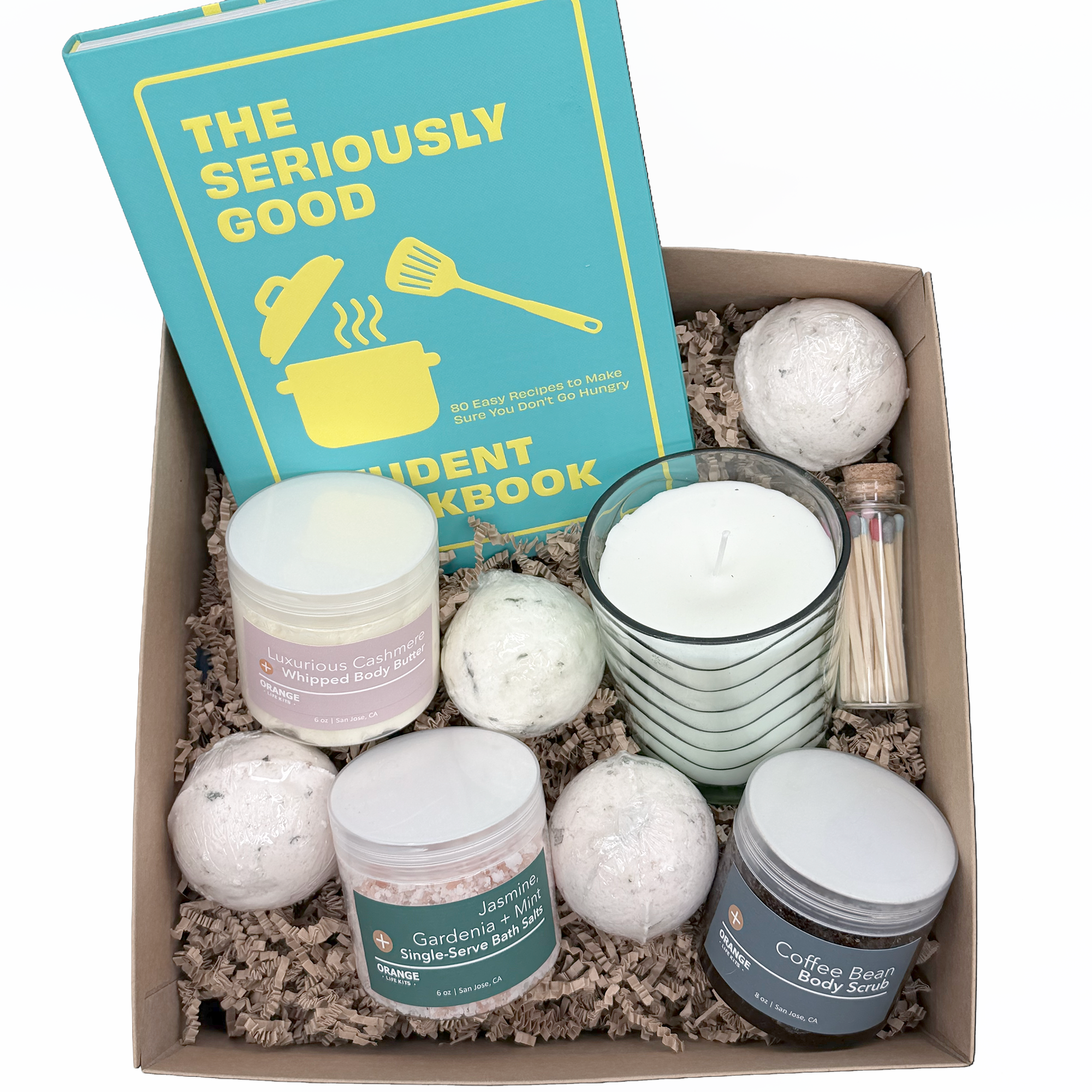 College Graduation Gift Box | Grad Gift | Self Care Set + Cookbook