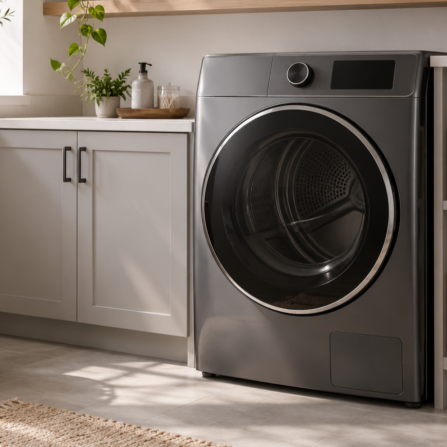 Top-loading washing machine displaying an error code.