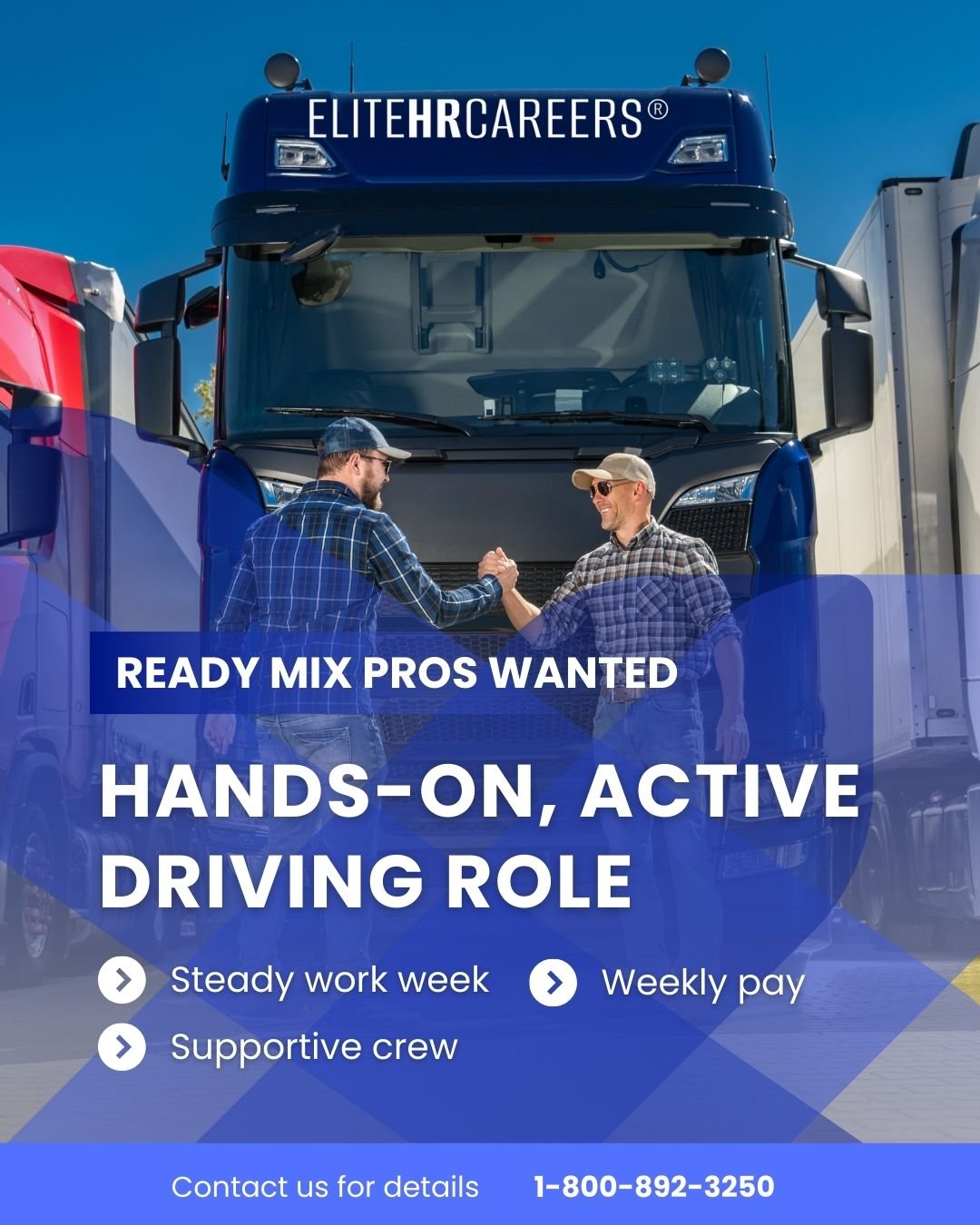🚚 Built for early risers and go-getters.
We&rsquo;re hiring Ready Mix Drivers for a hands-on role that keeps you active, steady, and part of a team that knows the value of hard work.

If you&rsquo;re ready to show up and get moving, let&rsquo;s talk
