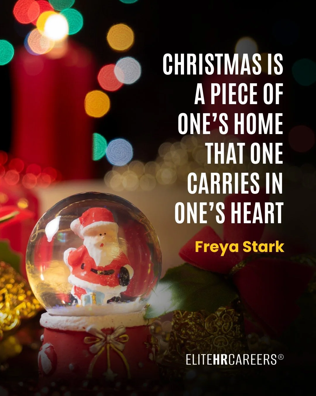 &ldquo;Christmas is a piece of one&rsquo;s home that one carries in one&rsquo;s heart.&rdquo;
&mdash; Freya Stark

A reminder that the holiday spirit isn&rsquo;t about gifts; it&rsquo;s the comfort, connection, and people who feel like home.

#quoteo