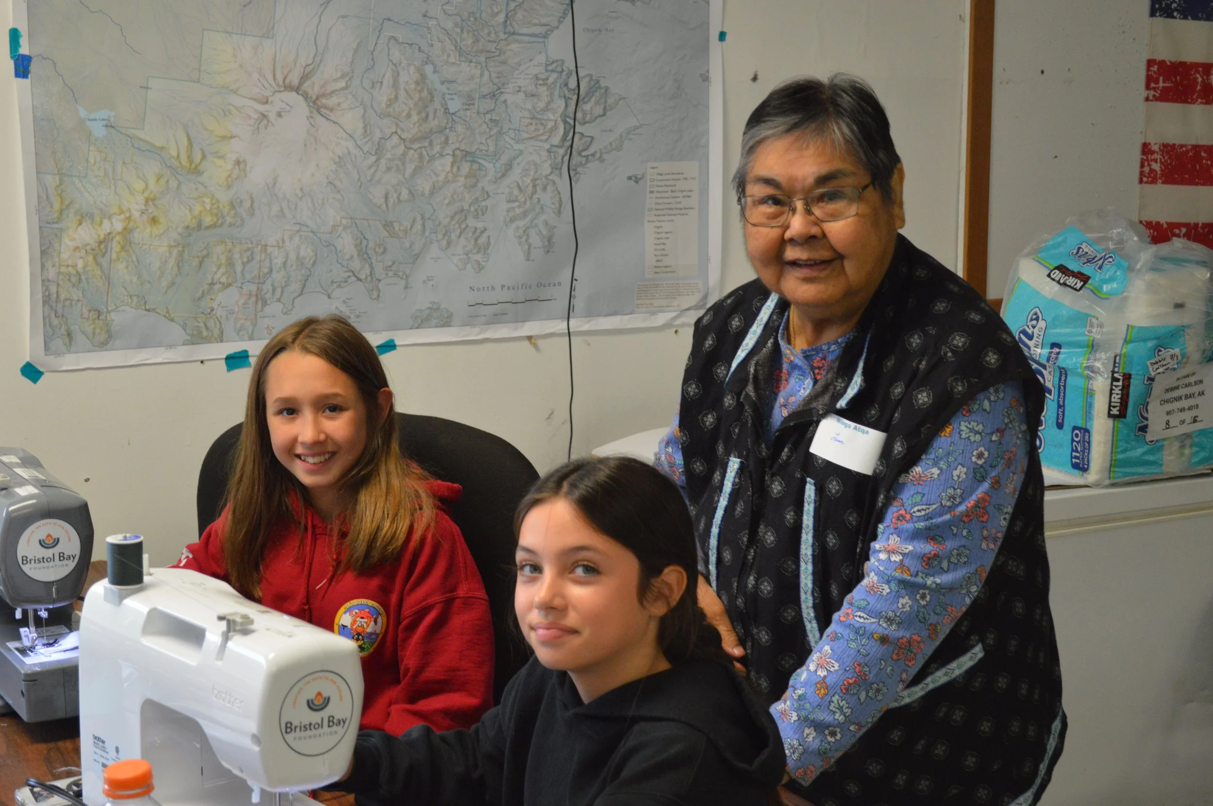 Lena Anderson and Campers at Chignik Bay Culture Camp