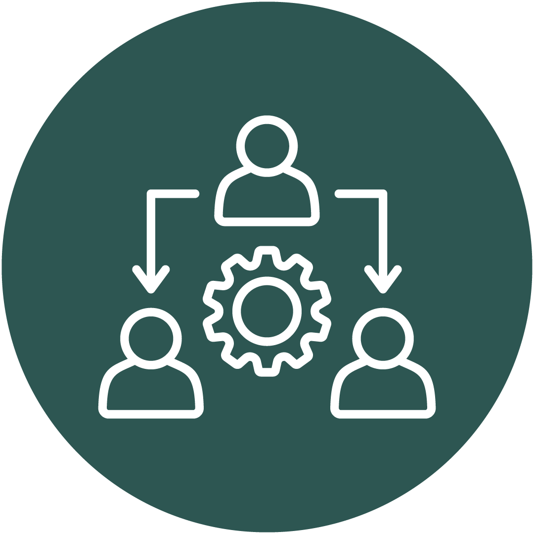 Icon showing leadership hierarchy