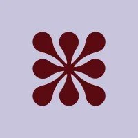 Motif floral abstrait en forme de cercle avec des gouttelettes symétriques de la Bonne Compagnie COOP.