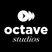 Logo blanc d'OCTAVE STUDIOS sur fond noir