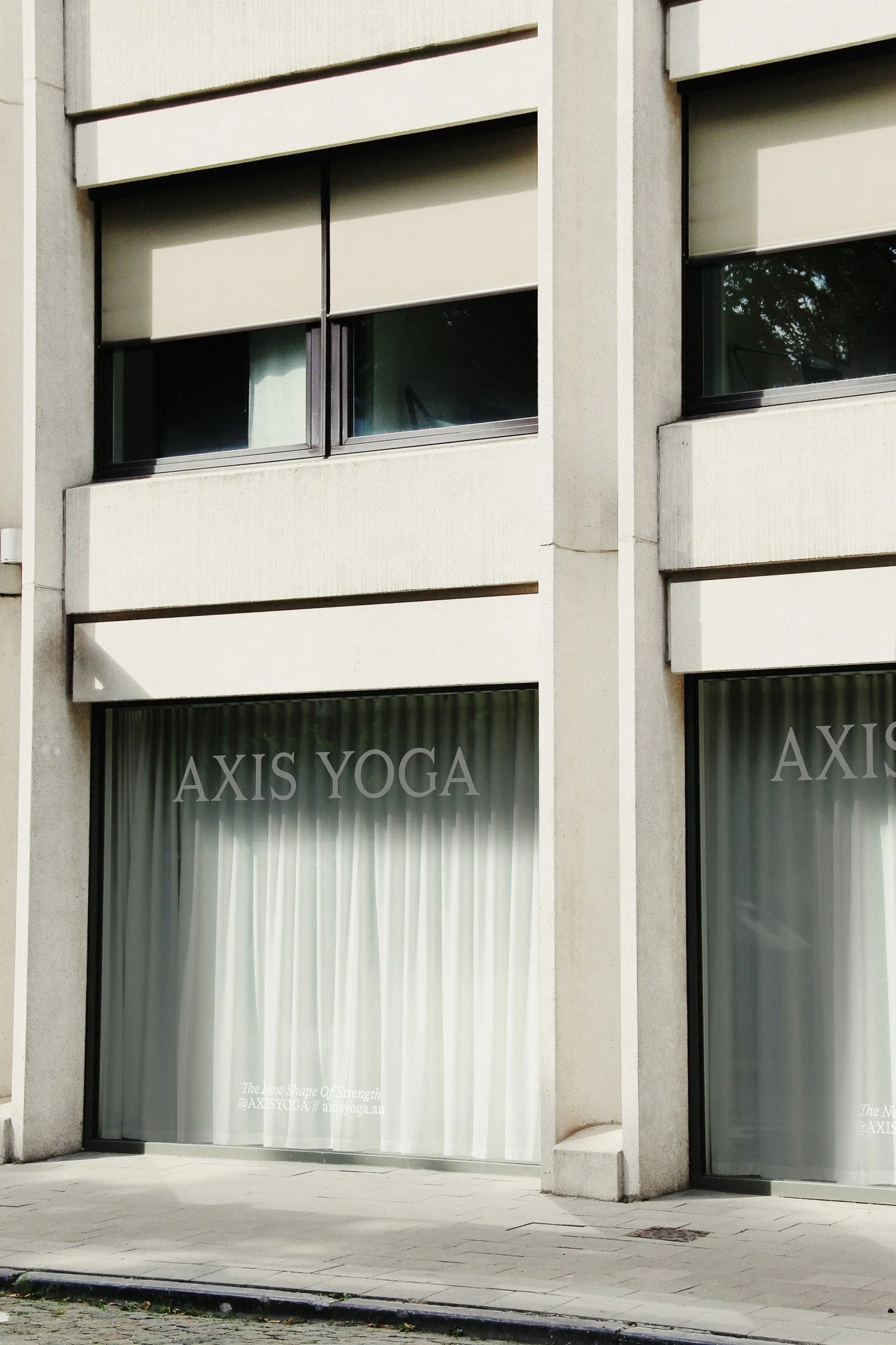 Environmental and signage design for Axis Yoga Studio — brand identity by Signet Studio Australia
