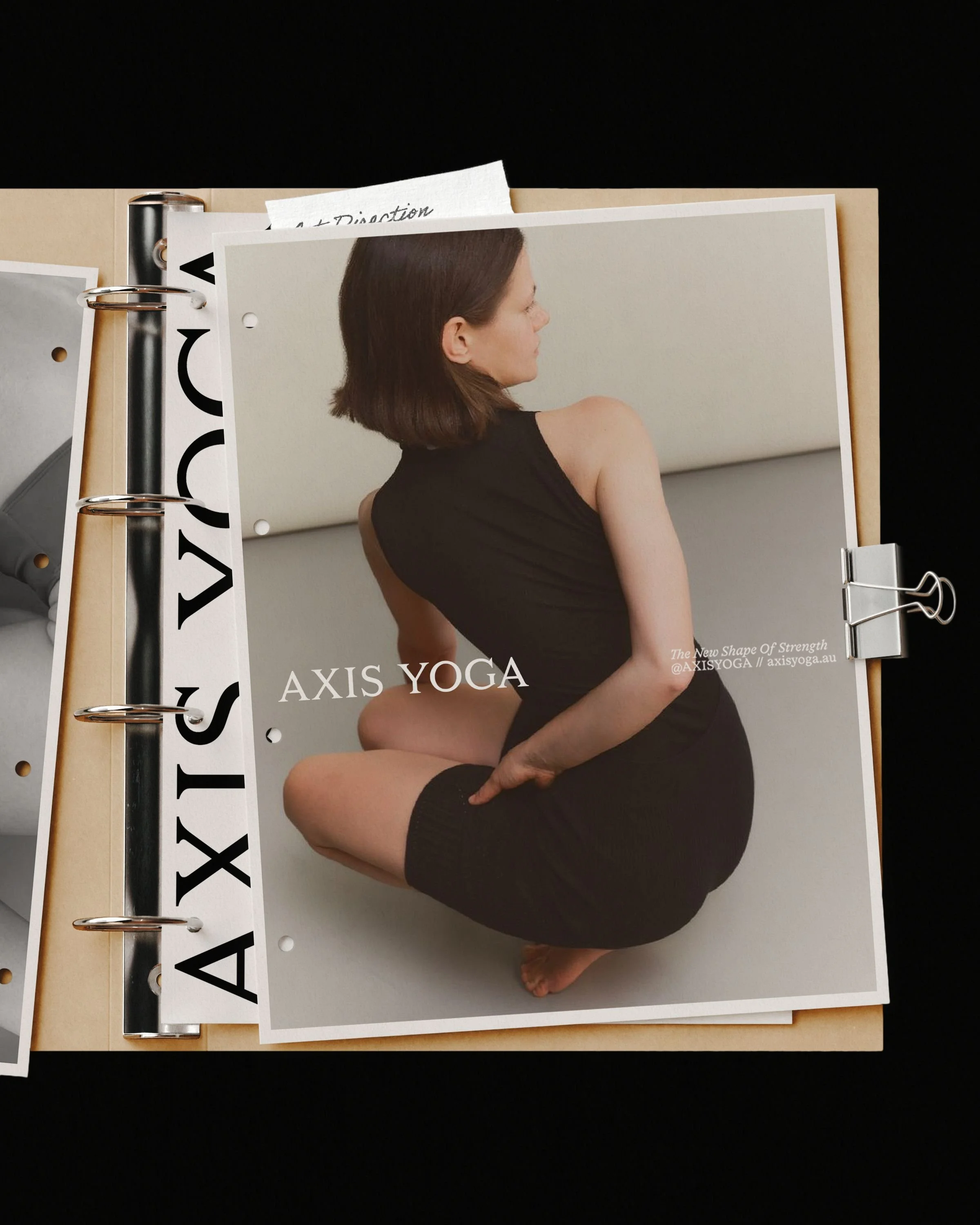Brand identity design for Axis Yoga Studio — logo and visual identity by Signet Studio Australia