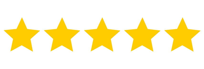Six yellow stars arranged in a horizontal row on a black background.