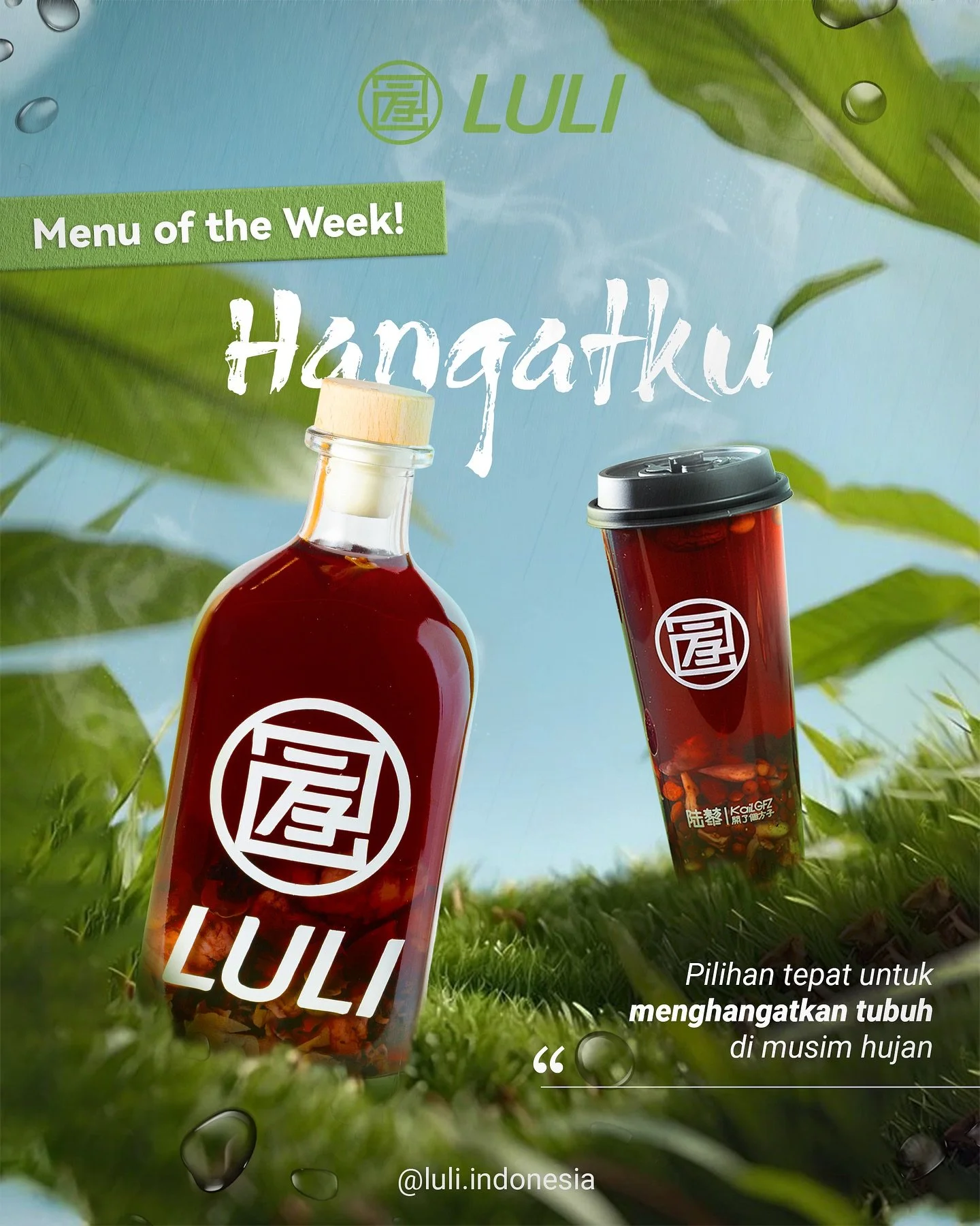 Di luar hujan, di dalam hangat!  Lagi musim hujan gini, badan biasanya langsung pengen sesuatu yang hangat dan comforting.

Hangatku dari LULI bisa jadi pilihan pas buat nemenin momen hujanmu. Racikan herbalnya bikin setiap tegukan terasa hangat, soo