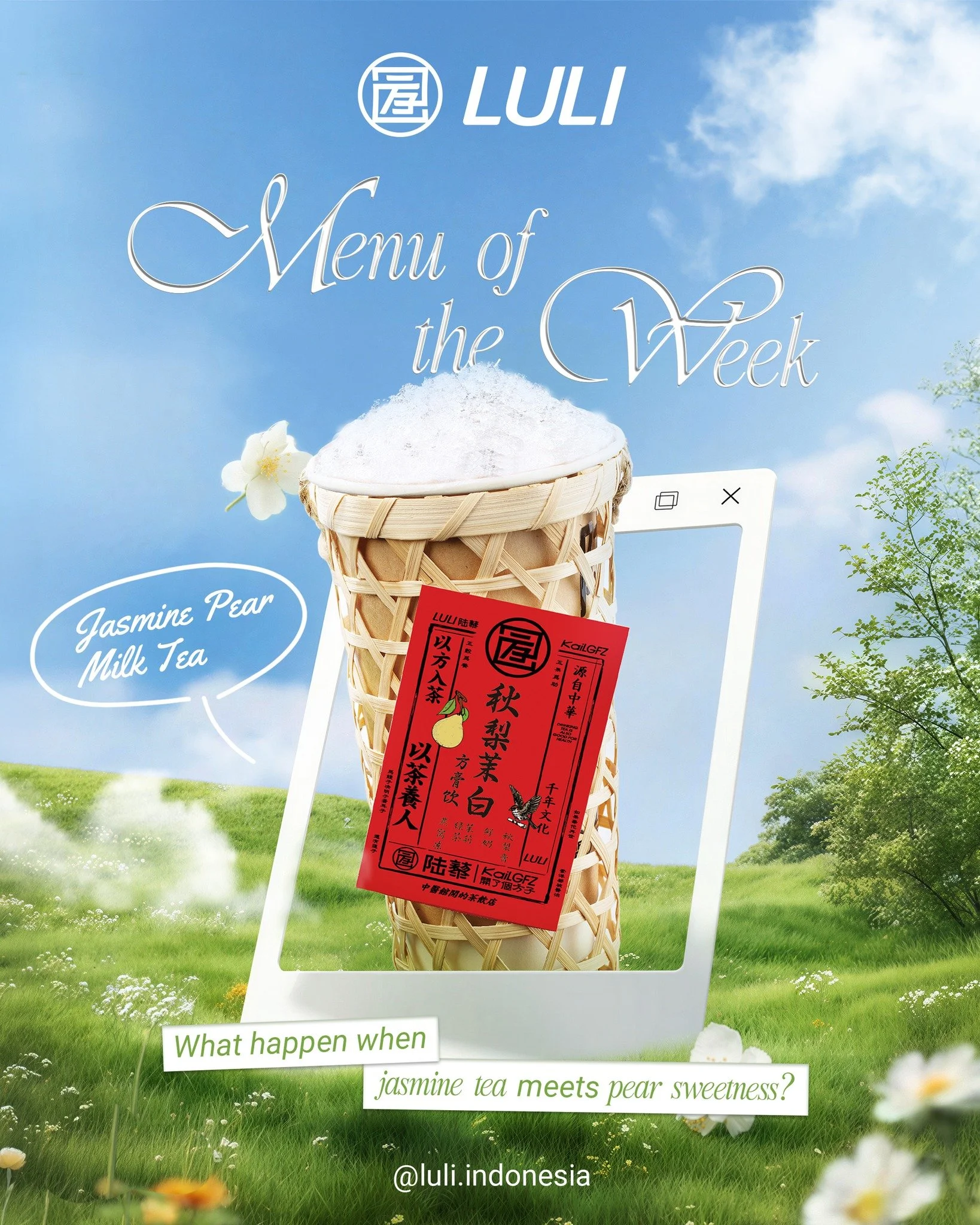 Pilihan menu mingguan jatuh kepada &ldquo;Jasmine Pear Milk Tea&rdquo;🍐

Si segar nan estetik, apa jadinya kalau aroma jasmine tea yang lembut disatukan dengan manis segarnya pear?

Satu tegukan, langsung terasa soft, sweet, dan calming.

Ada yang u