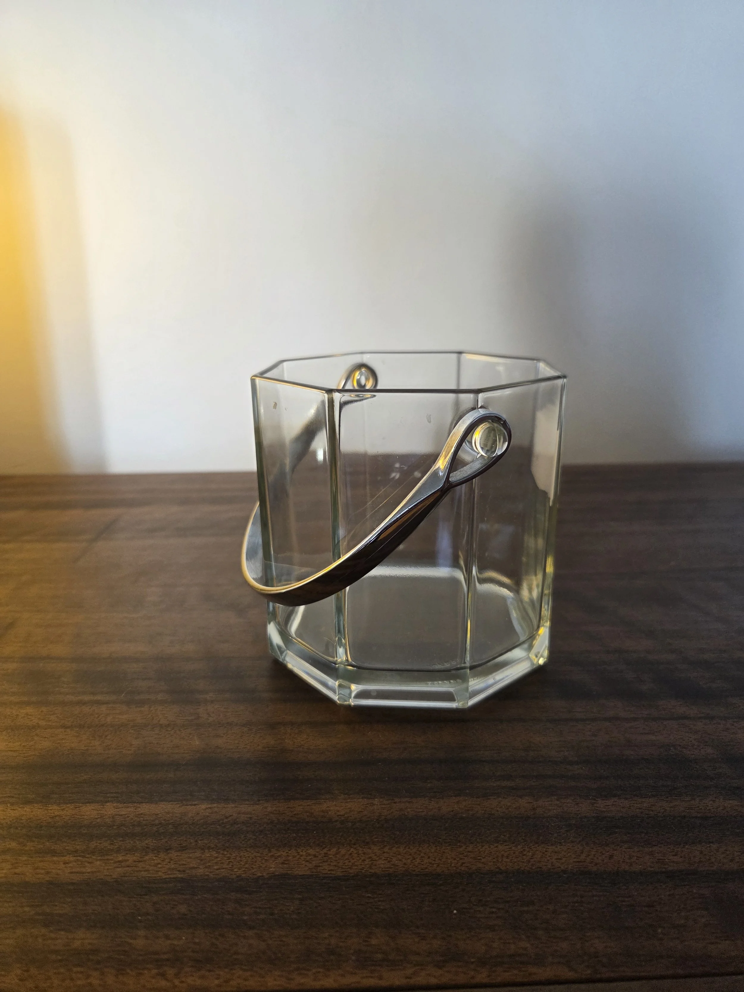 Mid Century Glass Ice Bucket