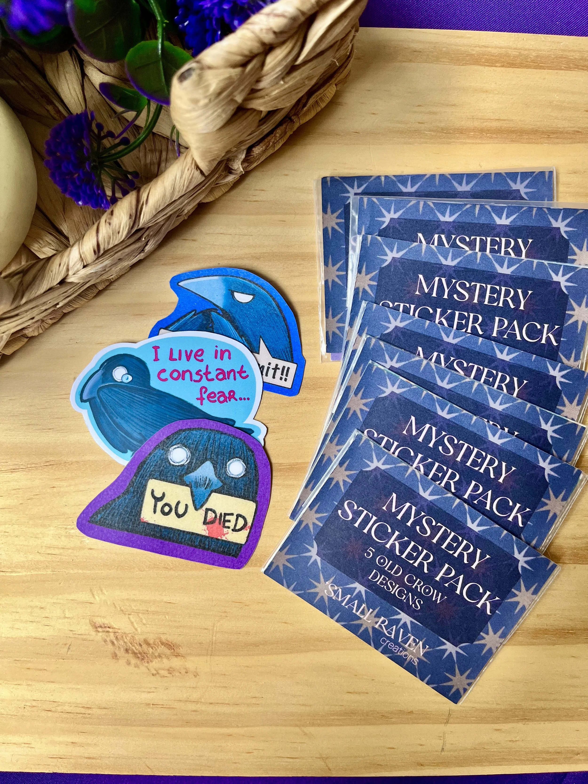 Mystery crow sticker pack (discontinued designs)