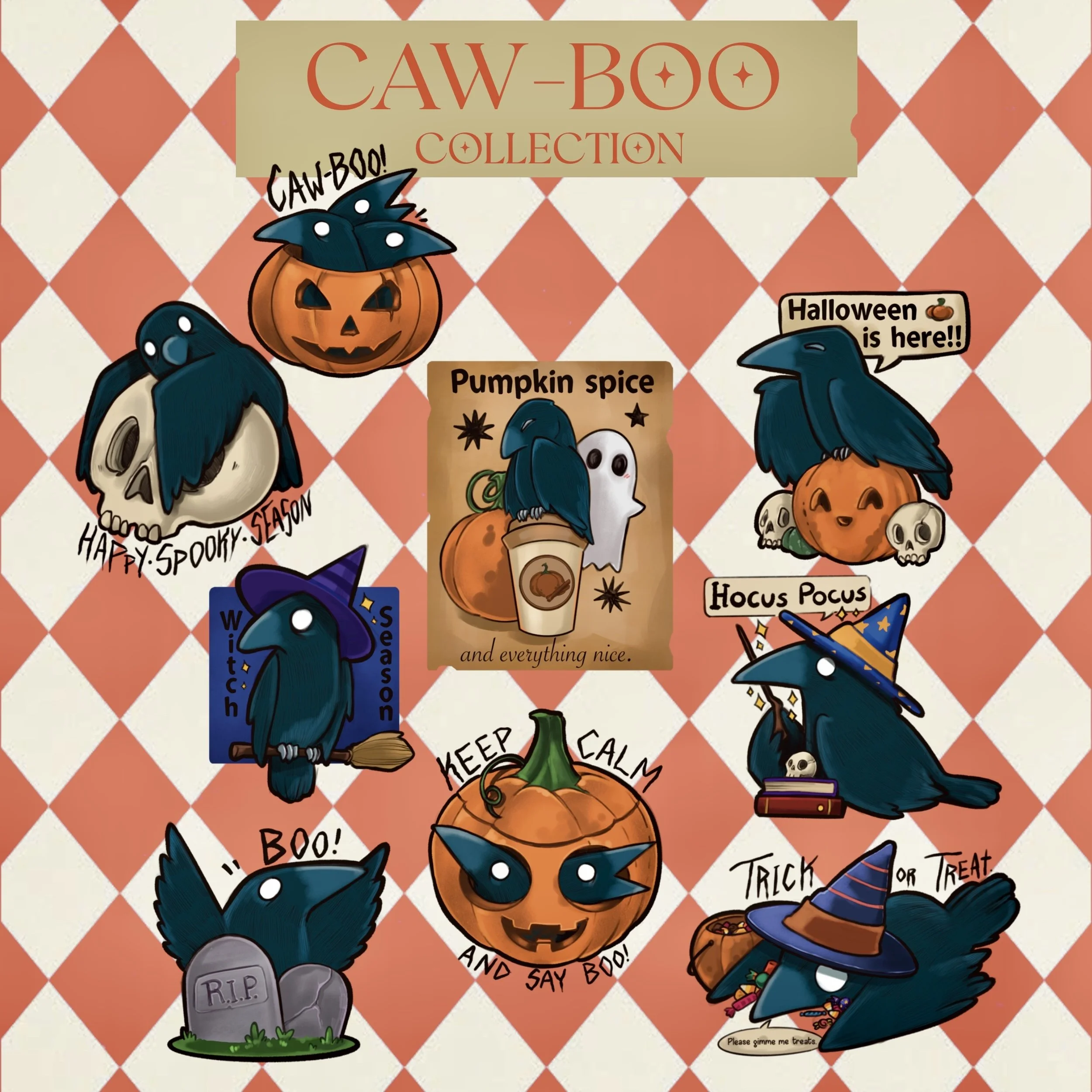 CAW boo Sticker collection