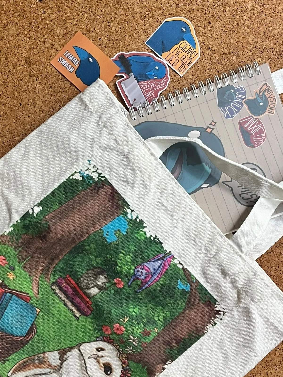 Tote bag small raven half.jpeg