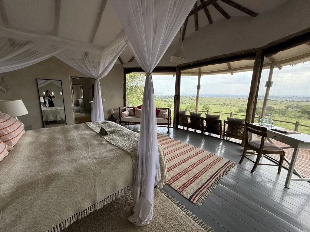 Luxury lodge with panoramic views over the African savanna on safari