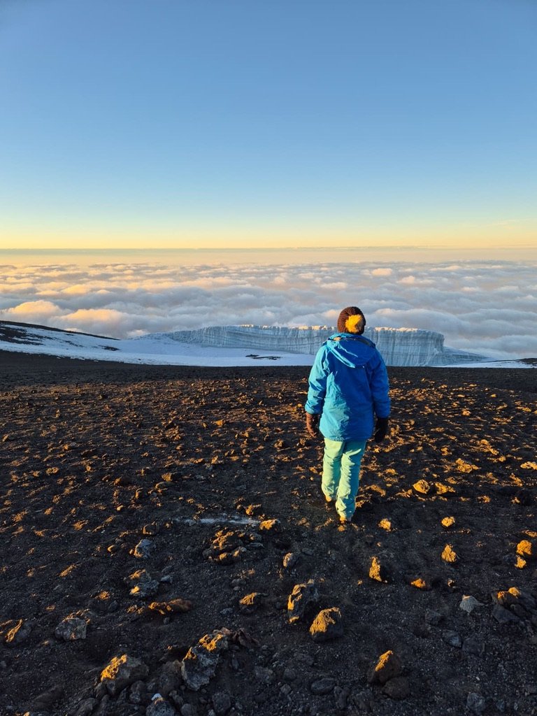 Looking out from Mount Kilimanjaro, over the clouds