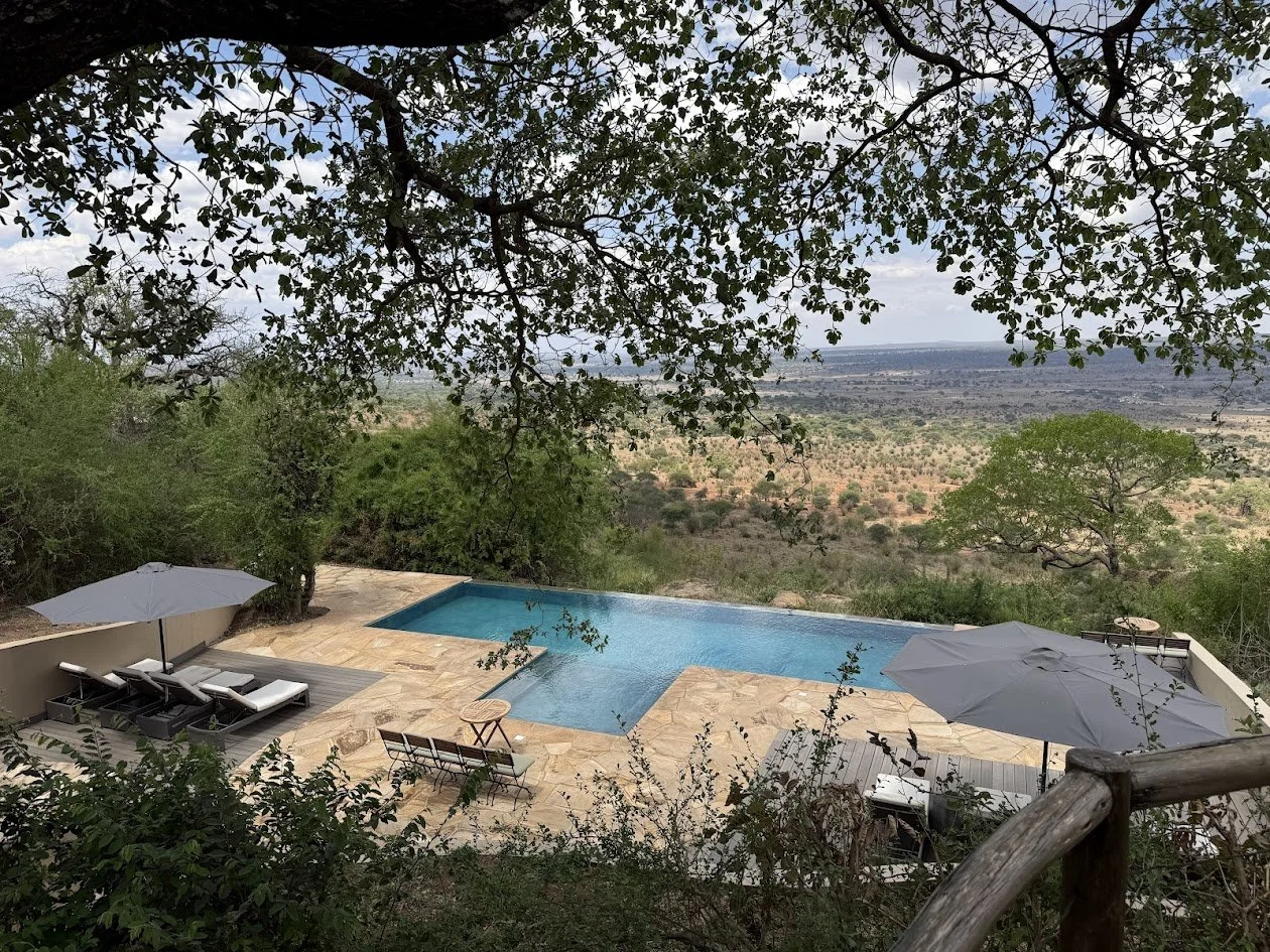 A serene infinity pool overlooks Tanzania’s sweeping savanna, blending luxury with untamed natural beauty