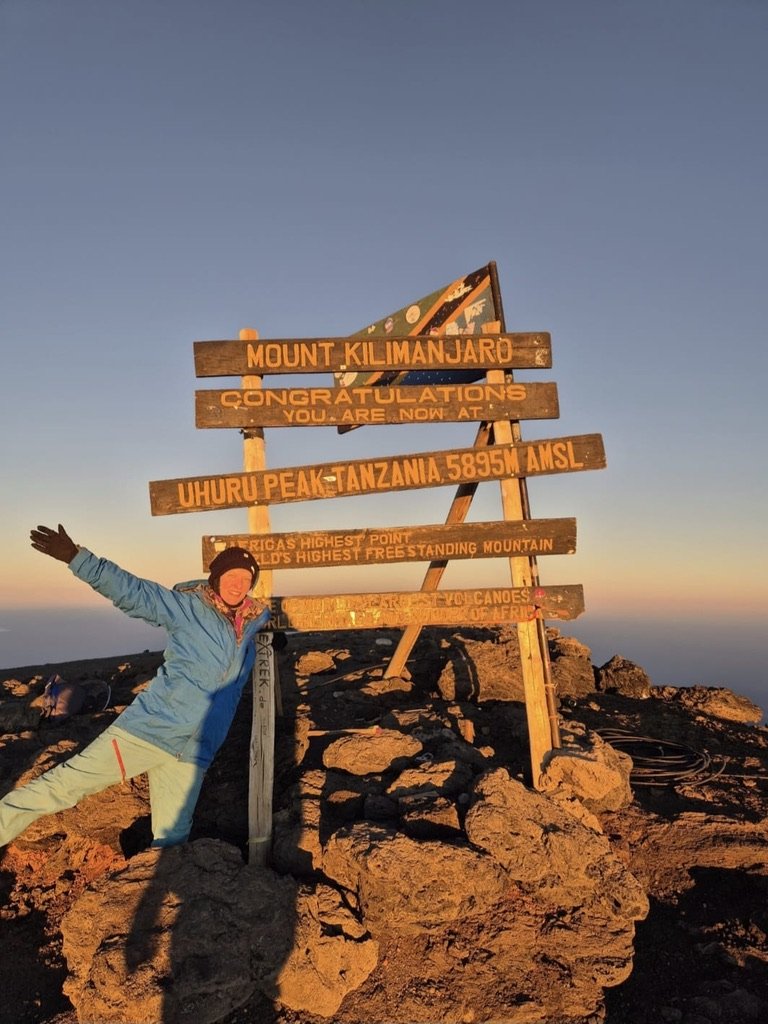 At the summit of Mount Kilimanjaro