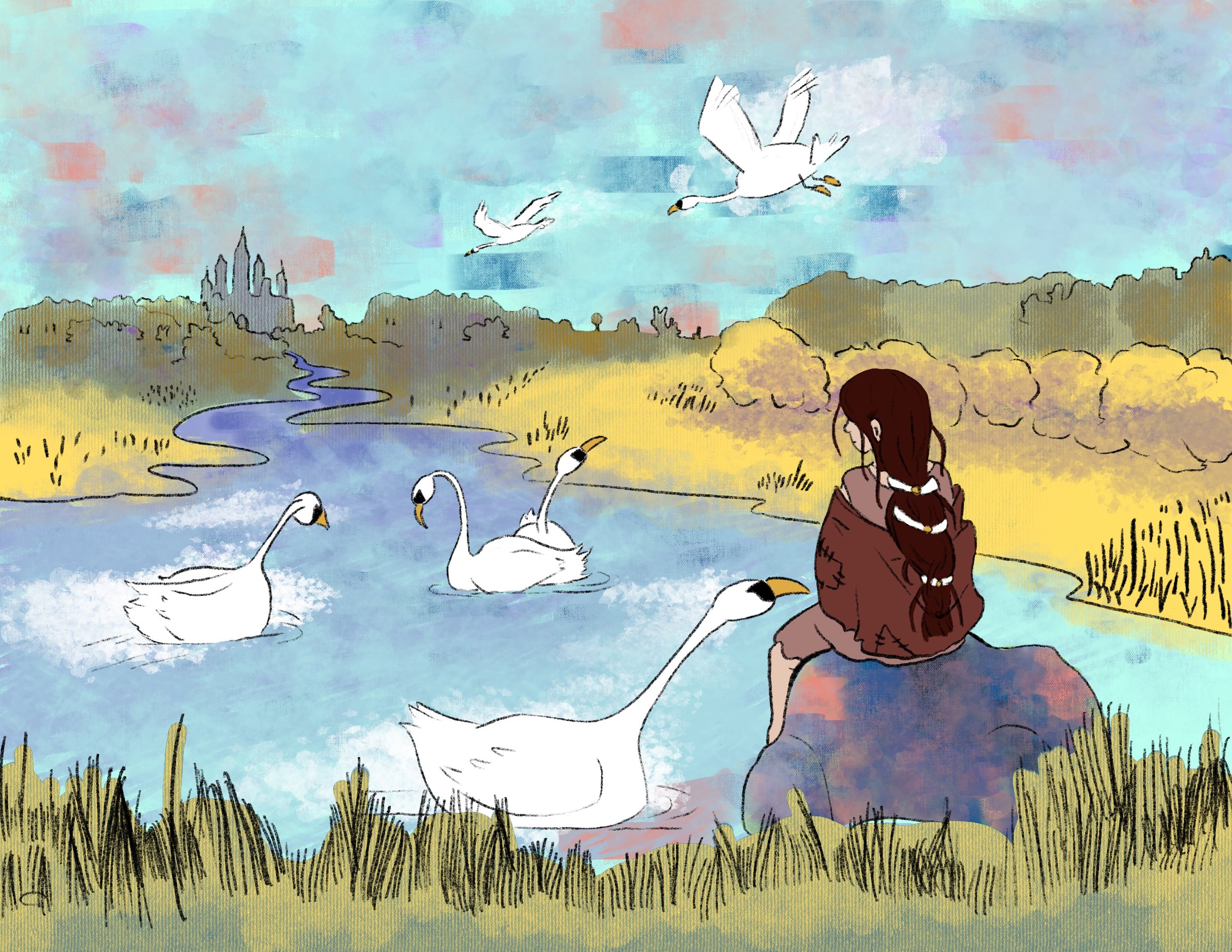 Commission for How To Survive This Fairytale by S M Hallow: Gertrude and her Brothers