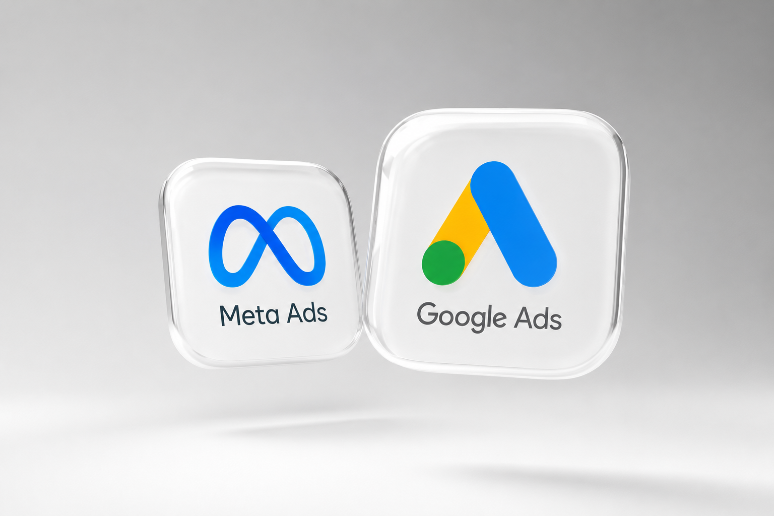 Logos des plateformes Meta Ads, Google Ads et autres canaux publicitaires utilisés par MediaGlass pour développer la visibilité des centres de vitrage automobile