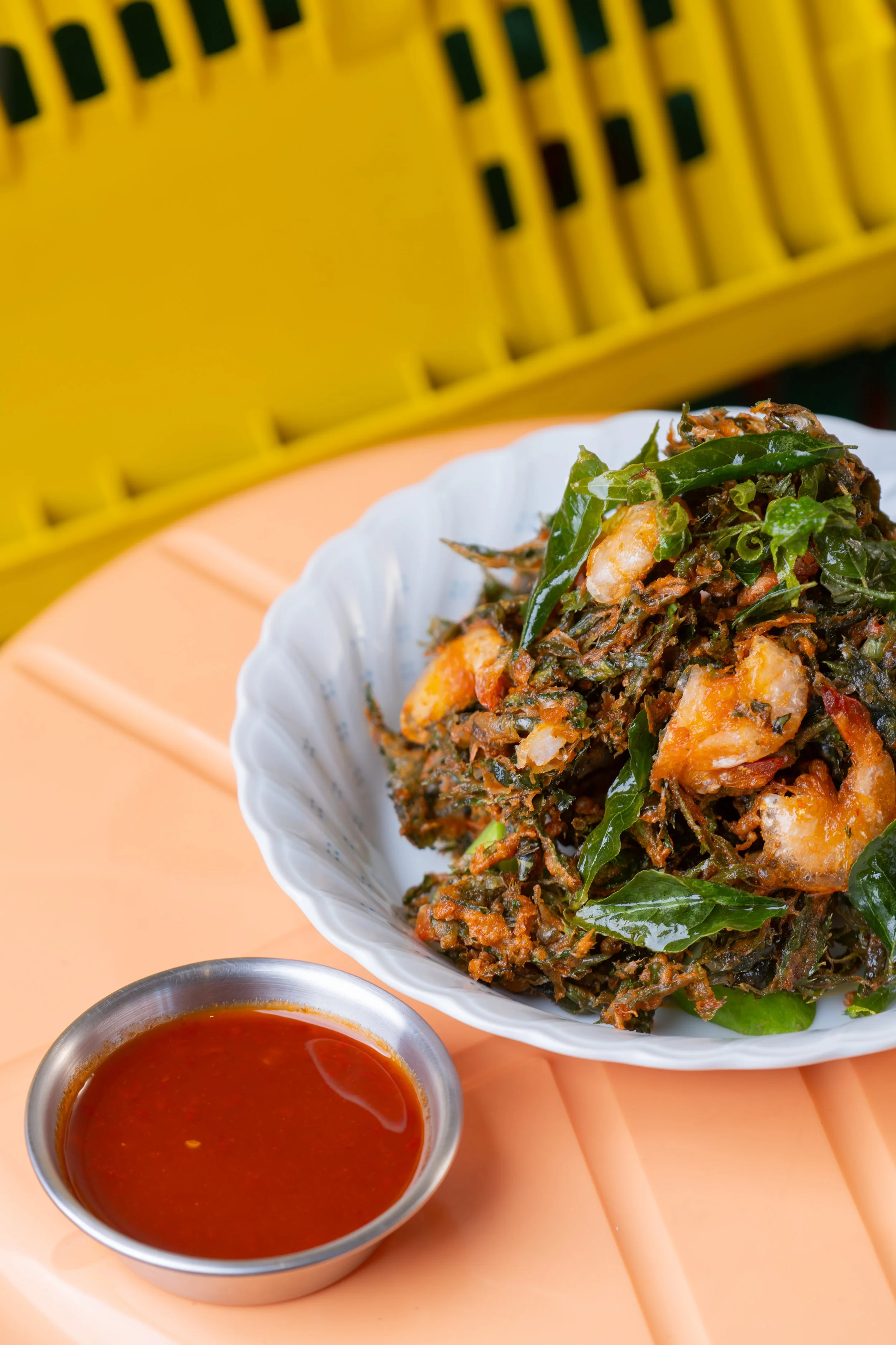 เบือทอด | Phuket-Style Herb Fritters, Curry-Fried with Shrimp 🌶️  280.-
