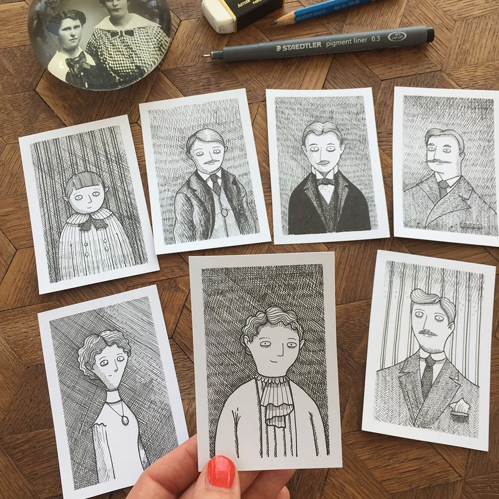 Imaginary portraits children's illustration