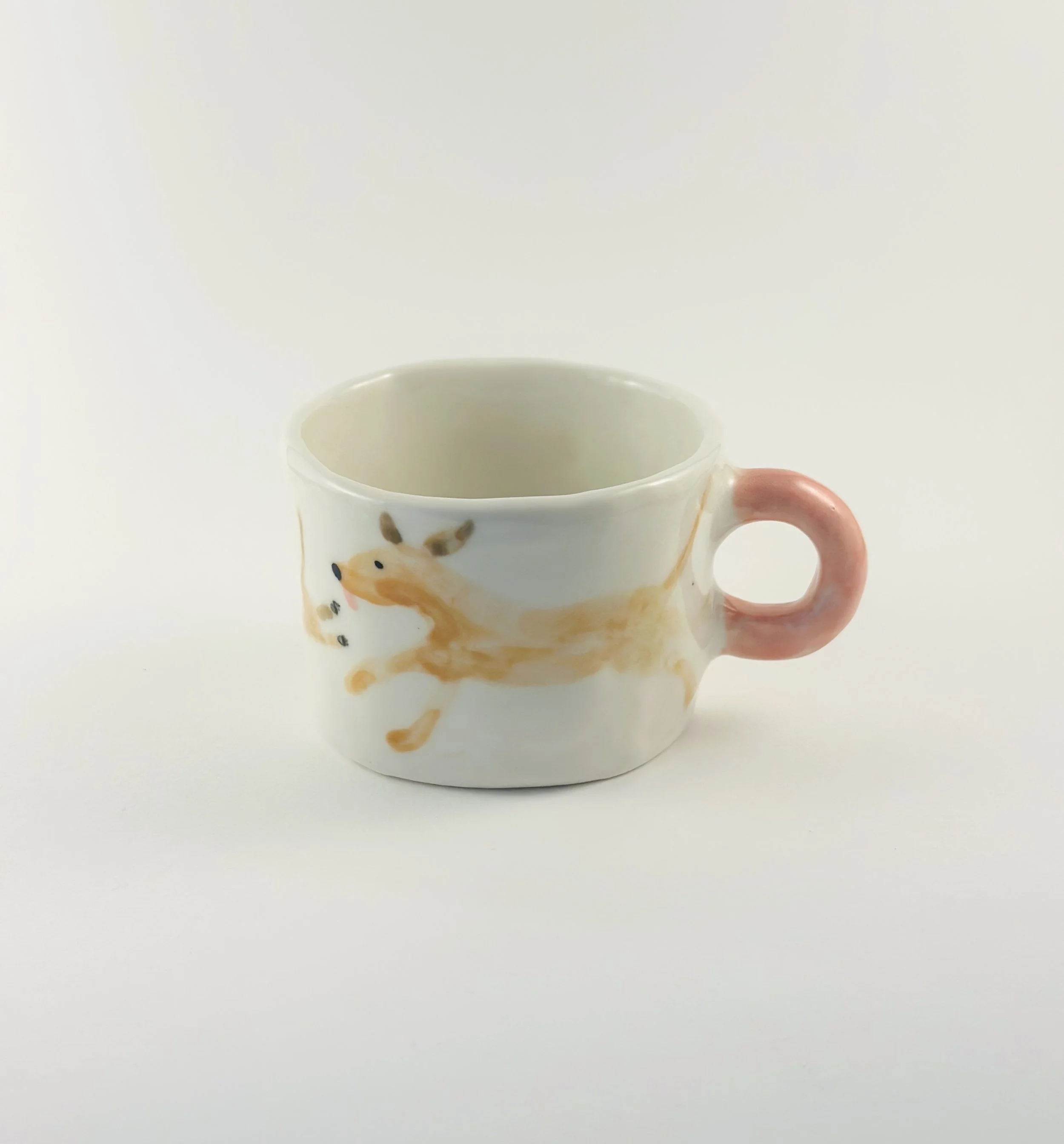 Small cup with dog illustrations