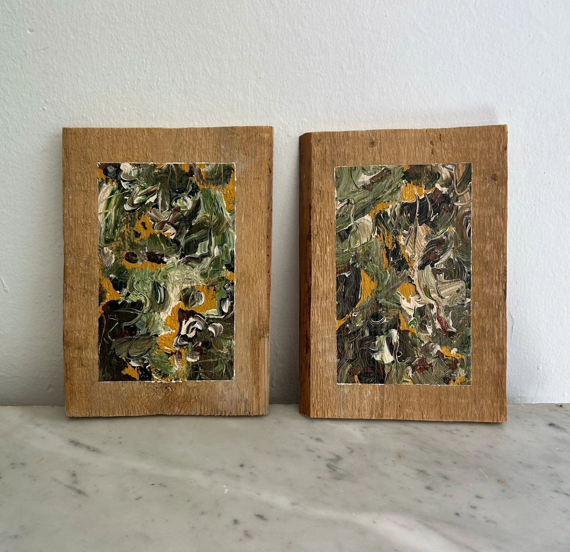 Primavera, díptico. 2025
24x20 cm. Acrílico sobre tabla. 250,00€