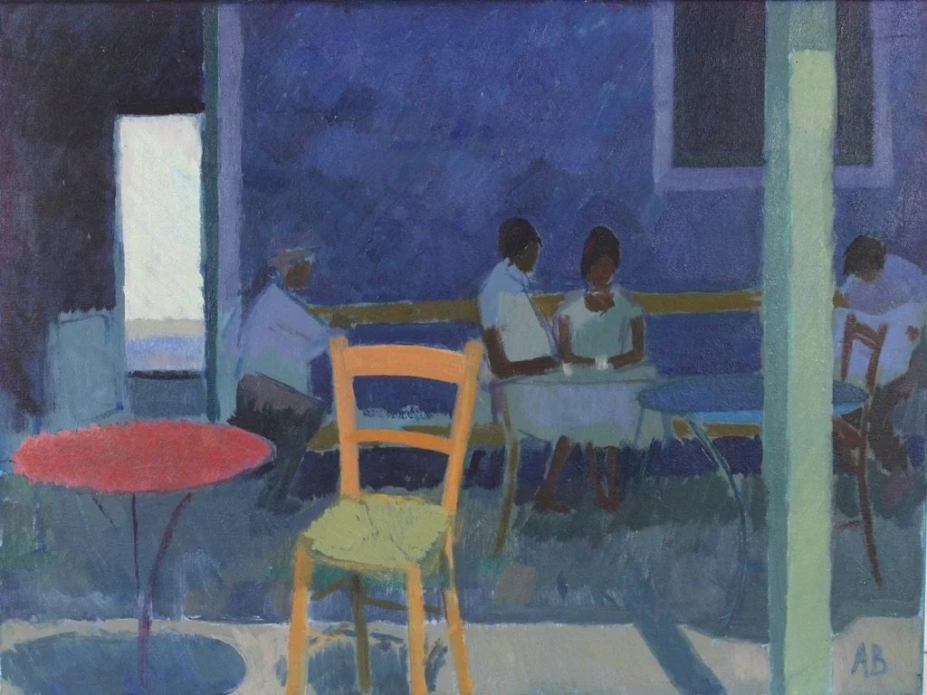 Greek Café - 1984 - Oil on canvas - 46 x 61 cm