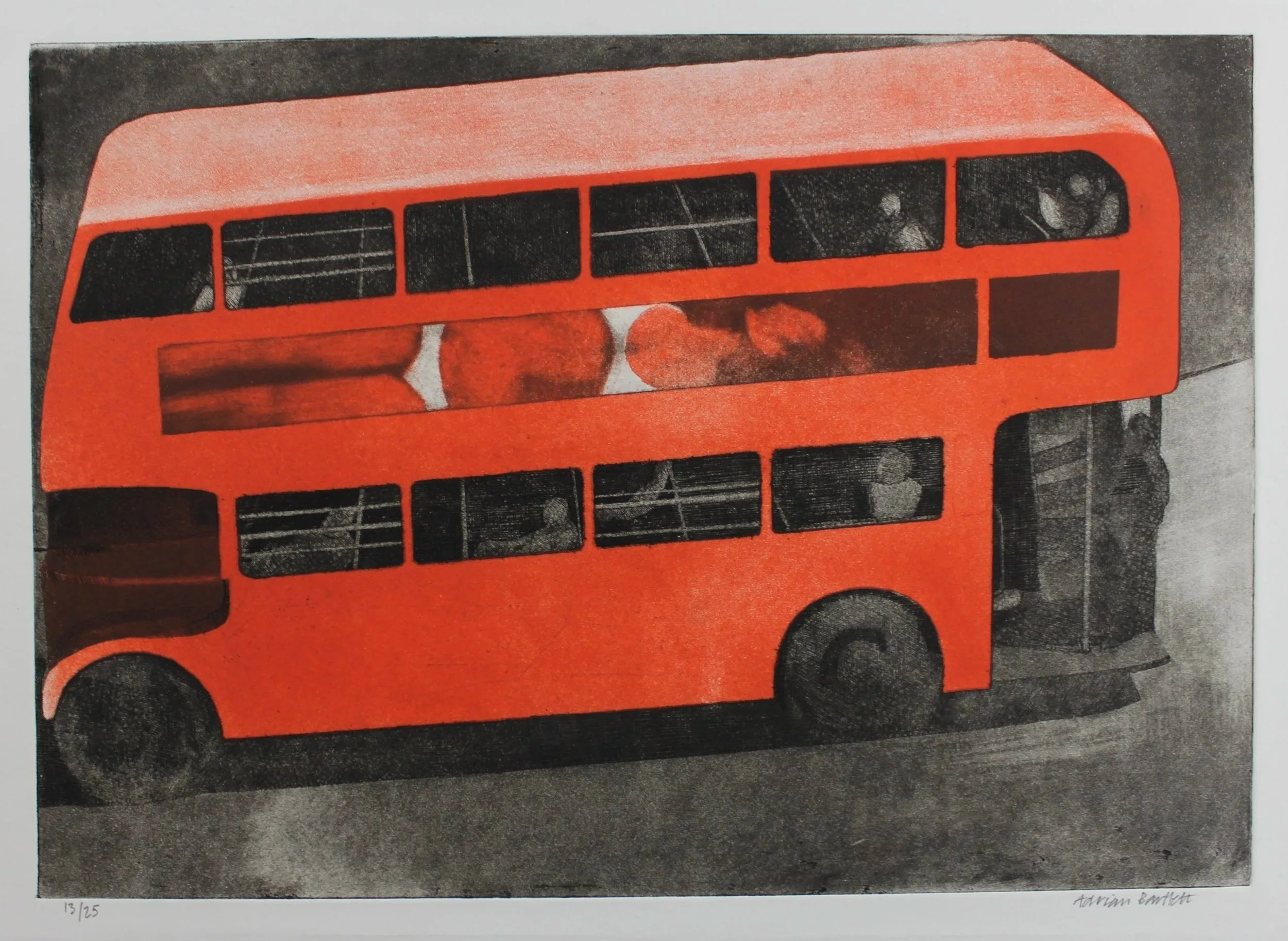 Bus - 1970 - Aquatint - 31 x 45 cm