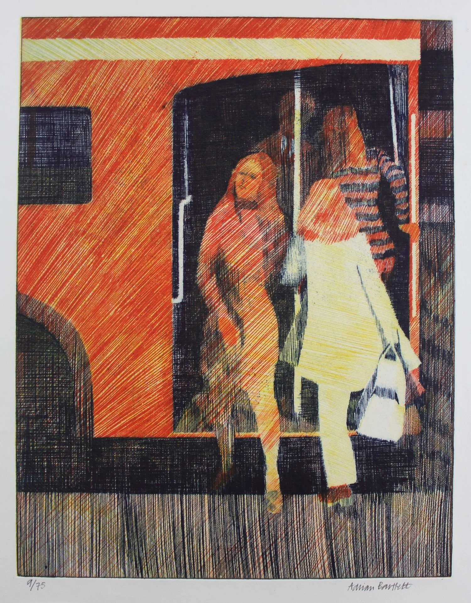 Bus Stop - 1972 - Etching - 46 x 35 cm