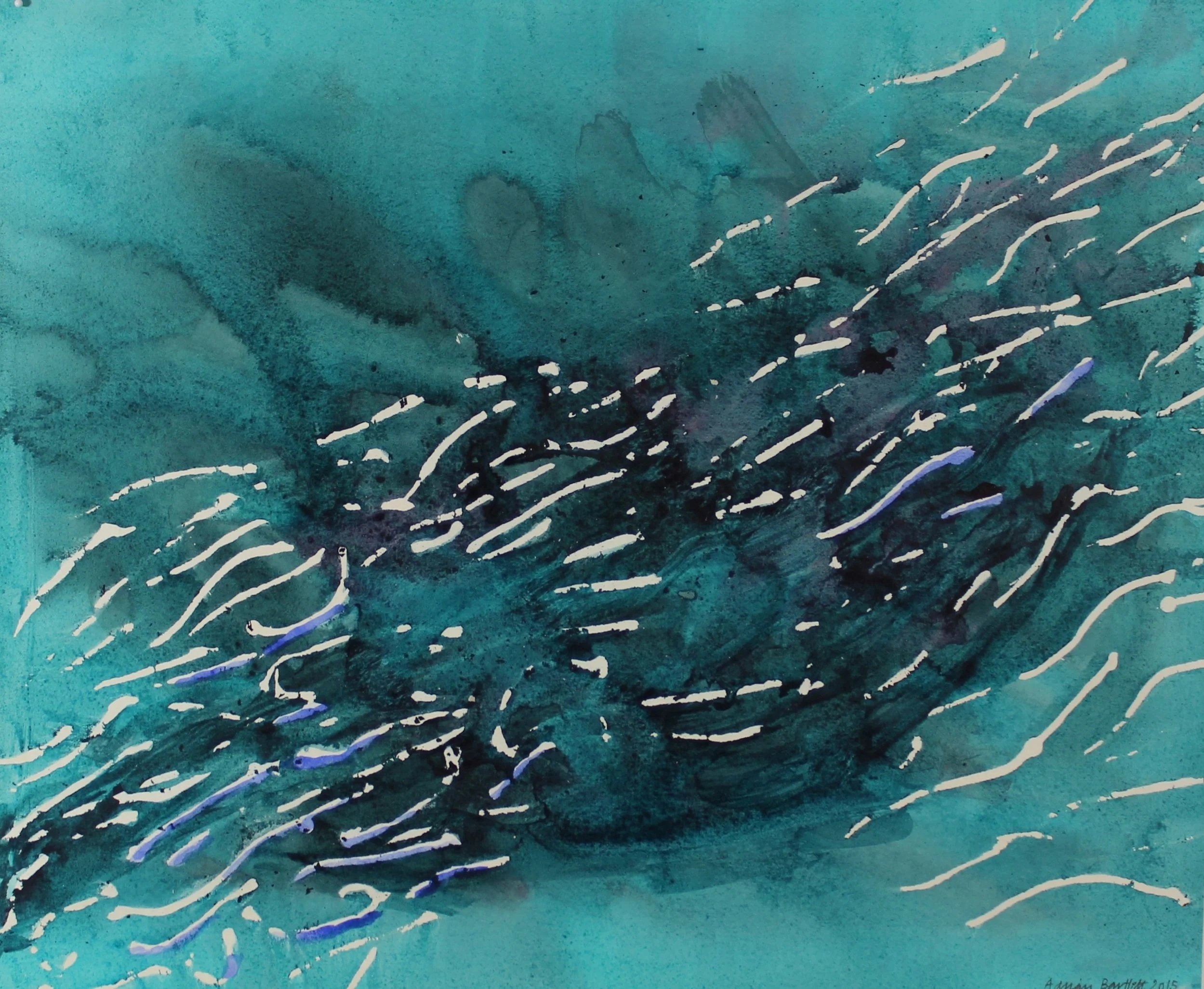 Under Water III - 2015 - Acrylic on paper - 99 x 66 cm