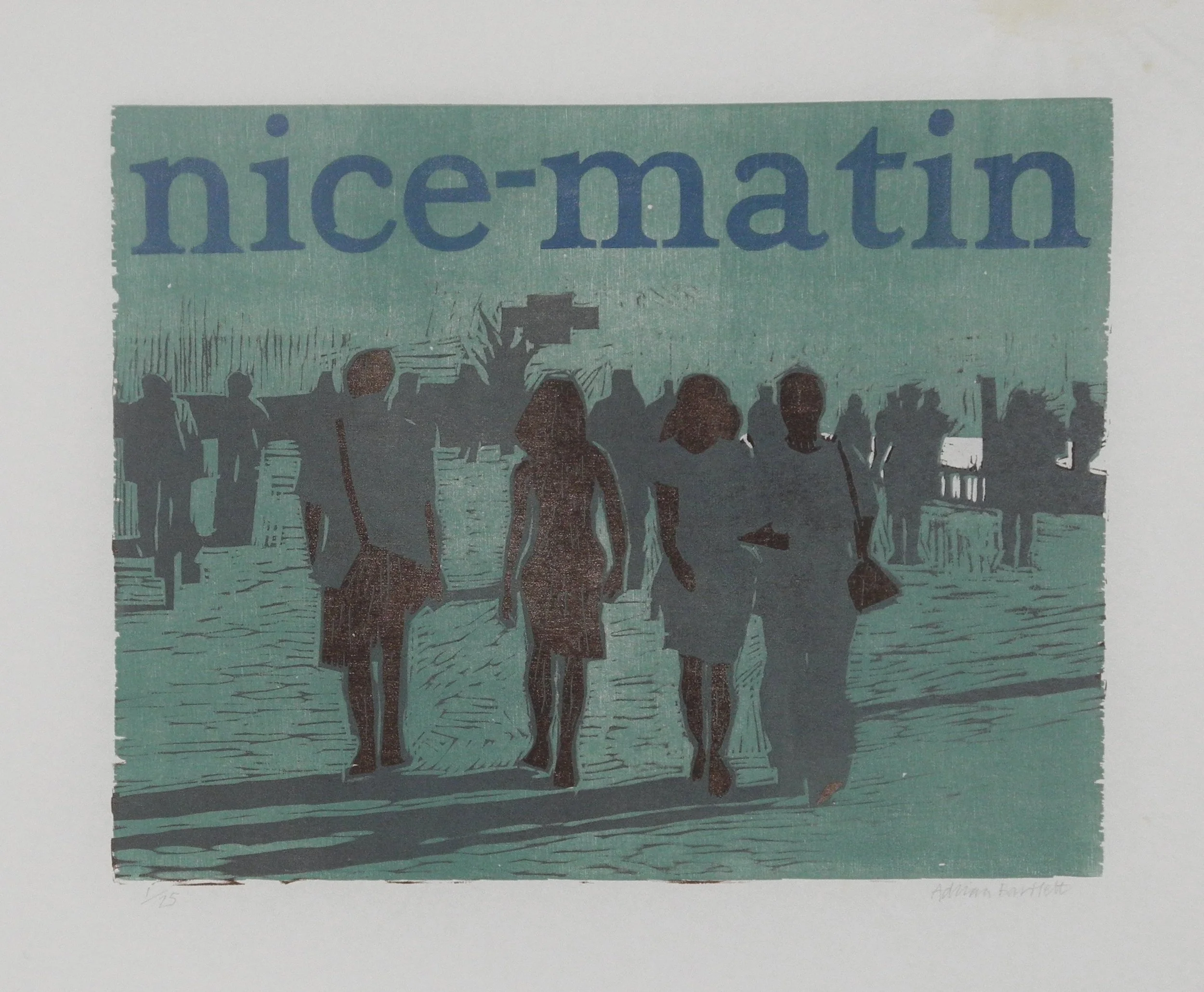 Nice Matin - 2005 - Woodcut - 28 x 36 cm