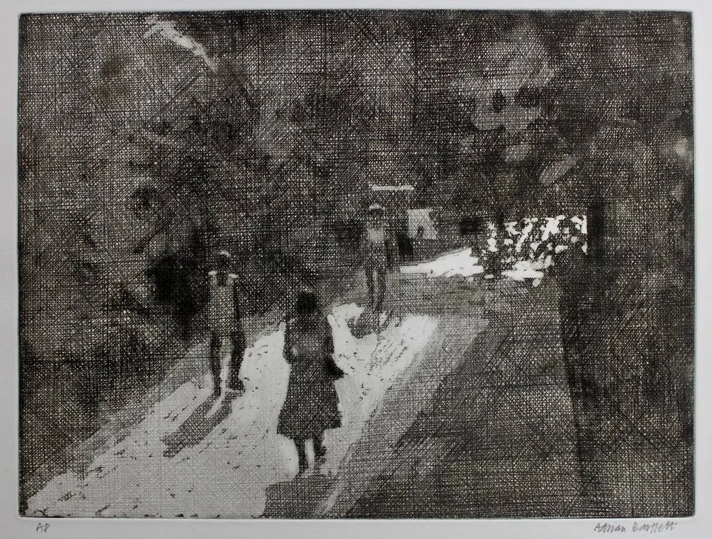 Evening in the Peloponnese - 2005 - Etching - 30 x 40 cm