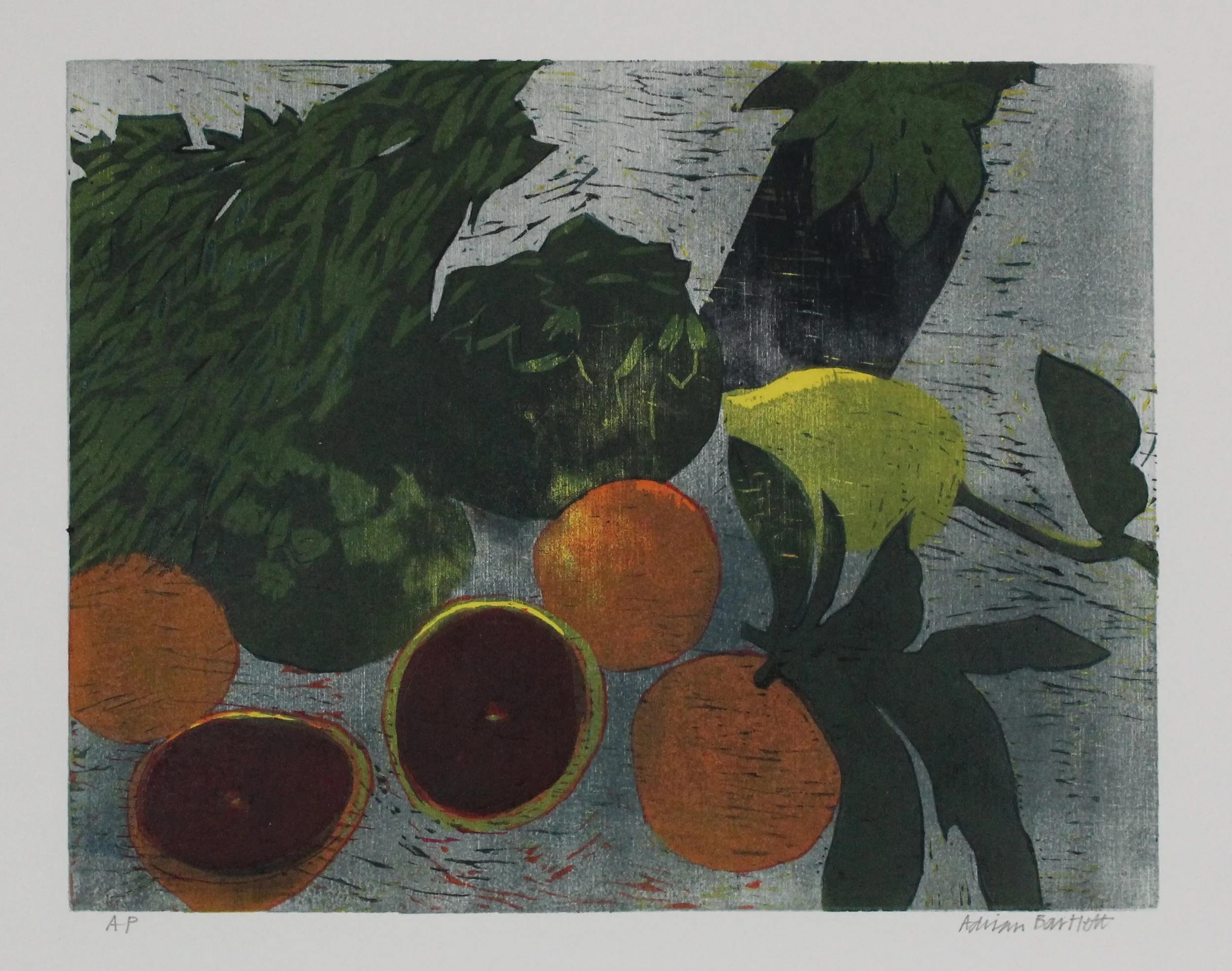 Blood Oranges - 2014 - Woodcut - 28 x 38 cm
