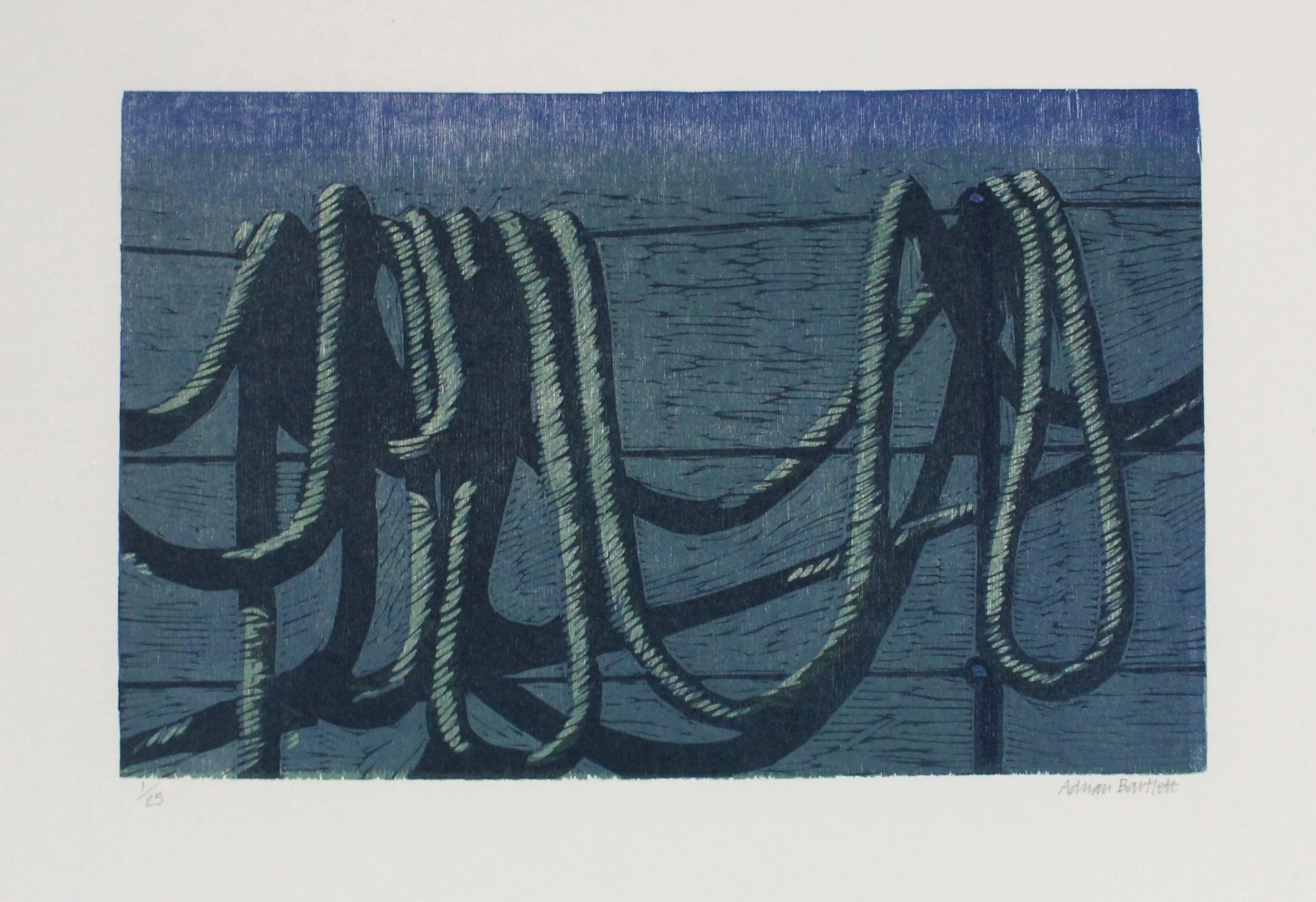 On the rail - 2007 - Woodcut - 41 x 26 cm